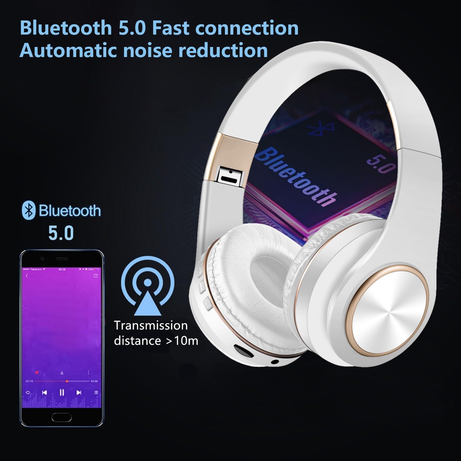 Foto 5 pulgar | Auriculares Plegables Con Cancelación Activa De Ruido Bluetooth - Venta Internacional.