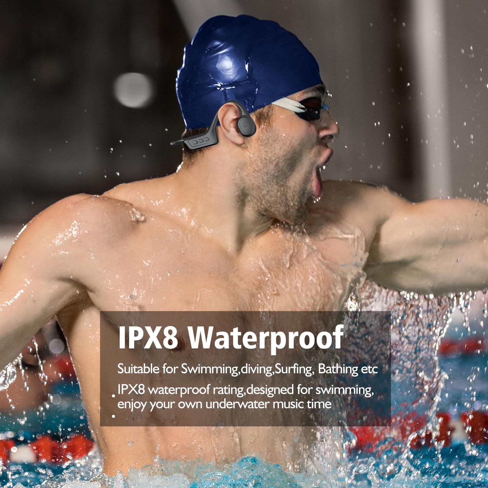 Foto 2 | Auriculares De Conducción Ósea Genéricos Para Natación Ipx8 A Prueba De Agua - Venta Internacional.