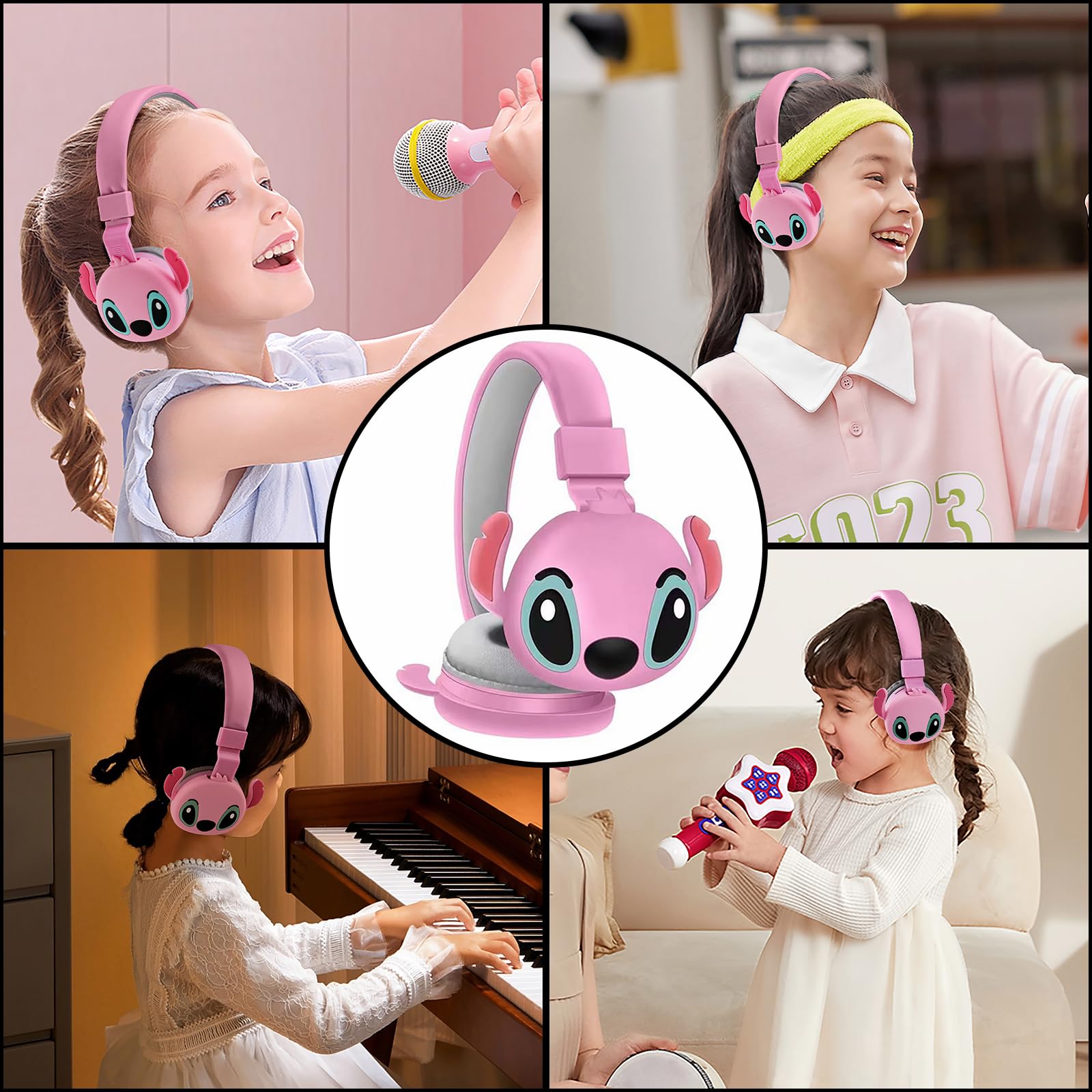 Foto 4 pulgar | Auriculares Bluetooth Genéricos Para Niños Plegables De Color Rosa Con Micrófono - Venta Internacional.