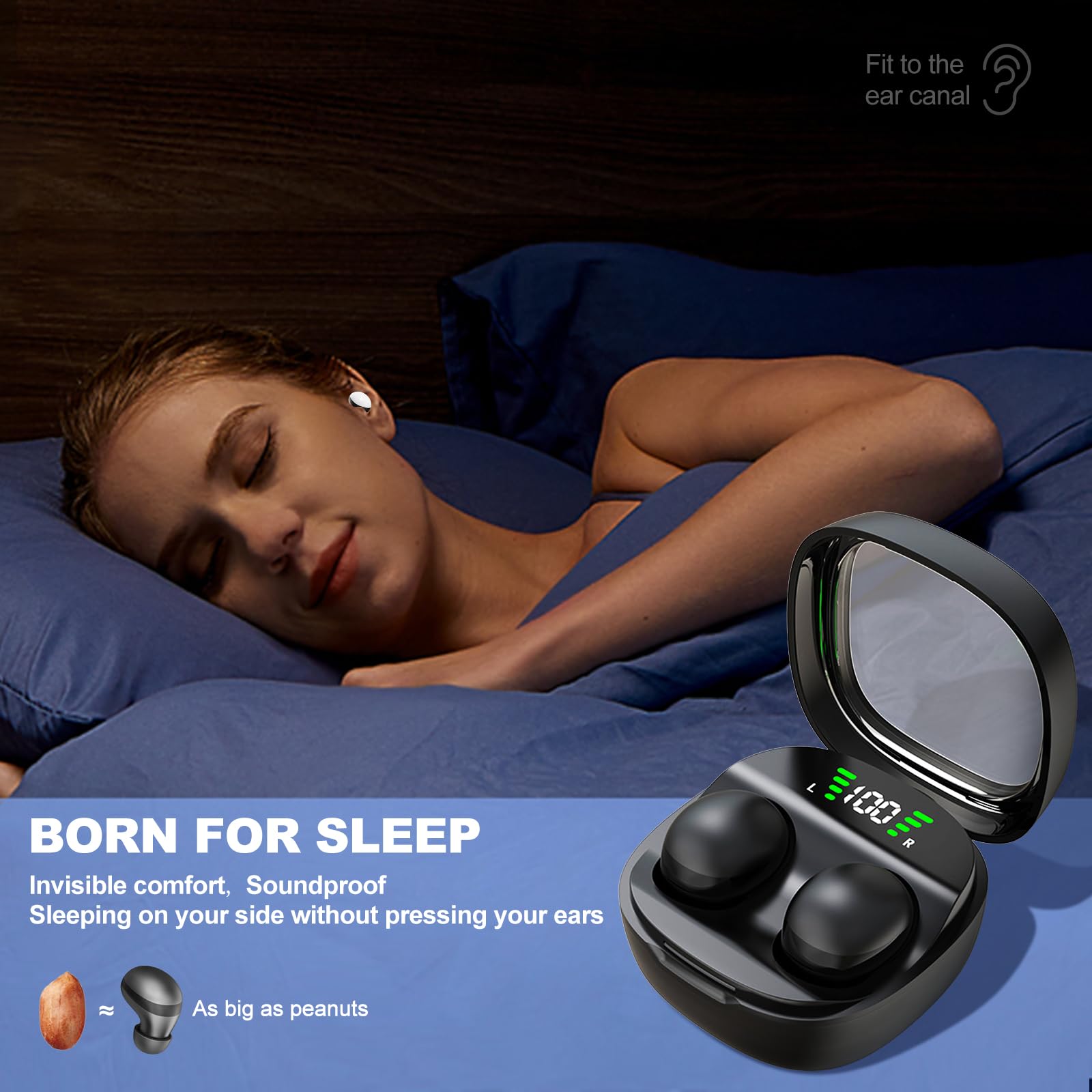 Foto 7 | Auriculares Inalámbricos Con Cancelación De Ruido Para Dormir Bluetooth 5.3 - Venta Internacional.