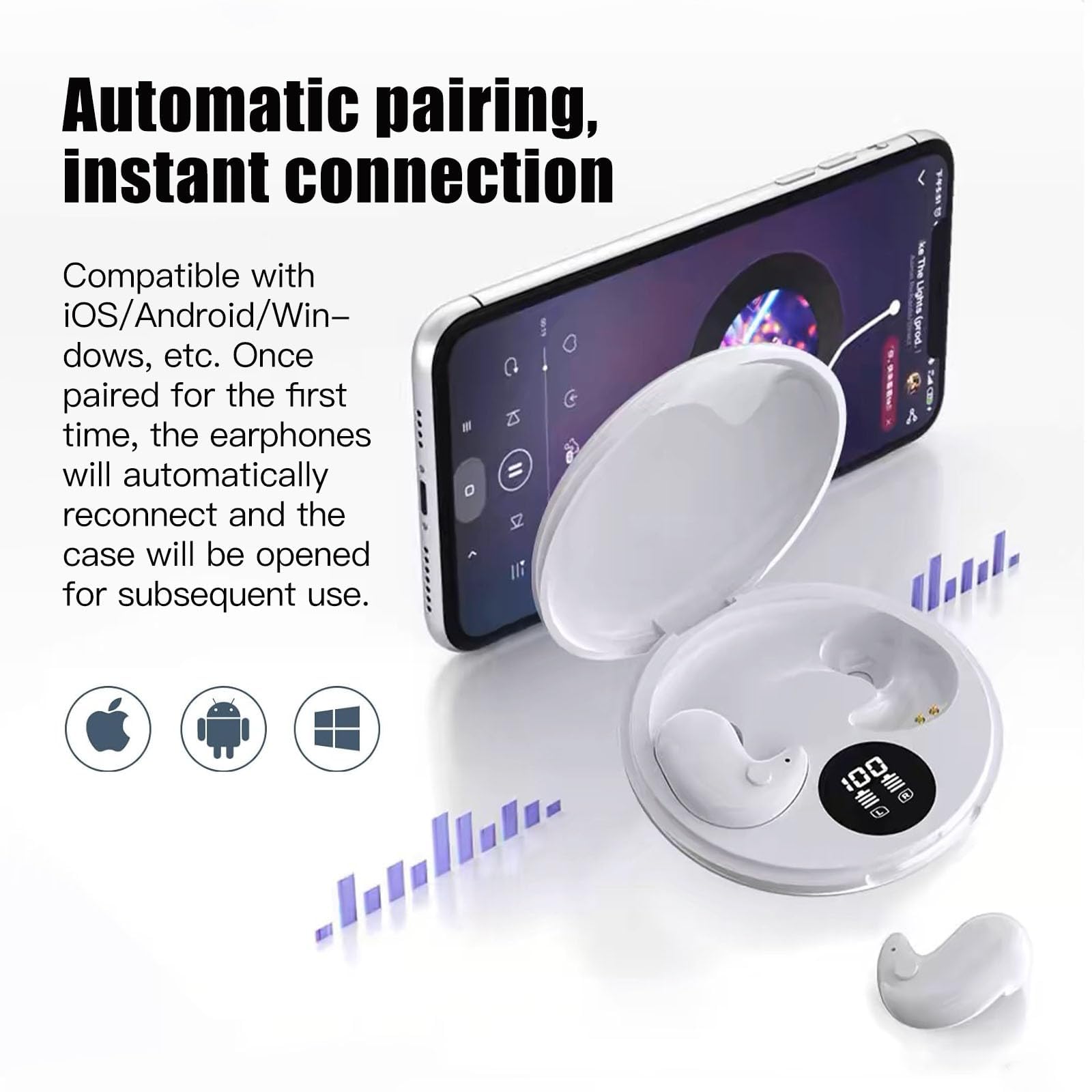 Foto 6 pulgar | Auriculares Sleep Inalámbricos Bluetooth 5.3 Impermeables Blancos - Venta Internacional.