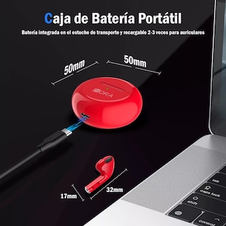 Foto 4 | Audífono In-ear 1hora Inalámbrico Rojo