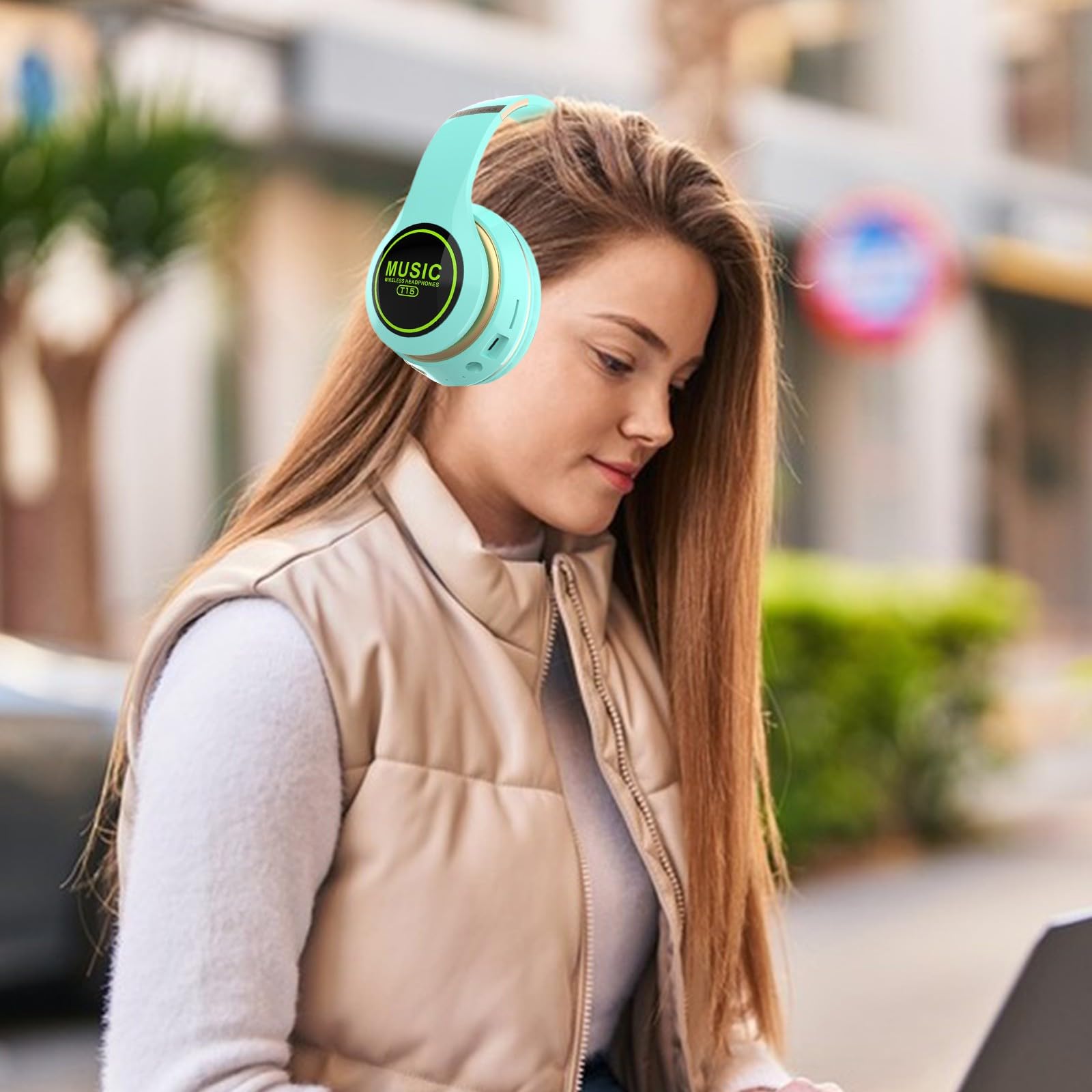 Foto 6 pulgar | Auriculares Bluetooth Con Cancelación De Ruido Led Para Colocar Sobre La Oreja, Negros - Venta Internacional.