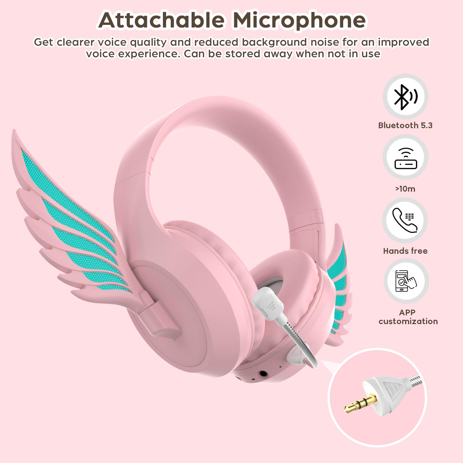 Foto 5 pulgar | Auriculares Inalámbricos Elf Ears Bluetooth 5.3 Kids Rosa - Venta Internacional.