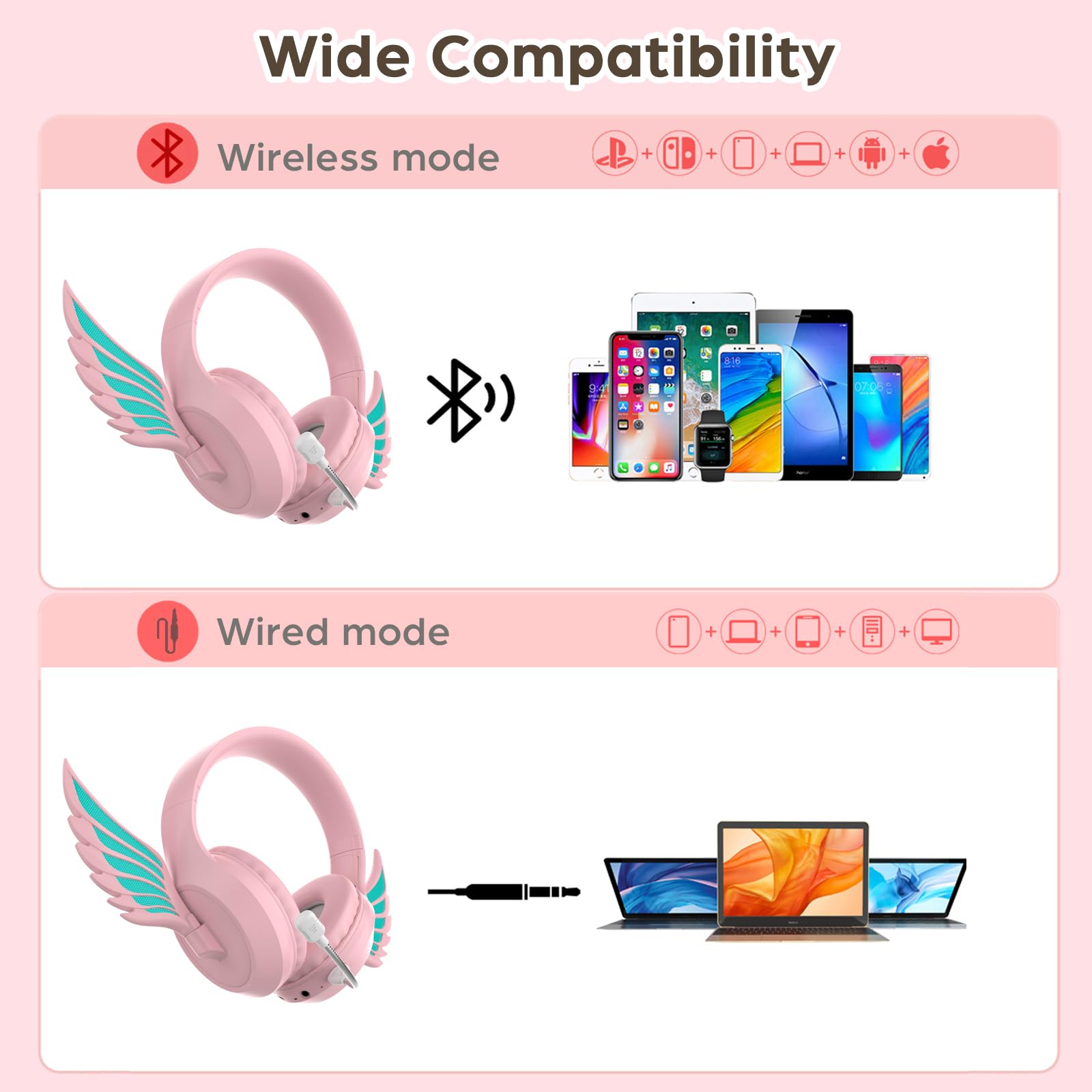 Foto 6 pulgar | Auriculares Inalámbricos Elf Ears Bluetooth 5.3 Kids Rosa - Venta Internacional.