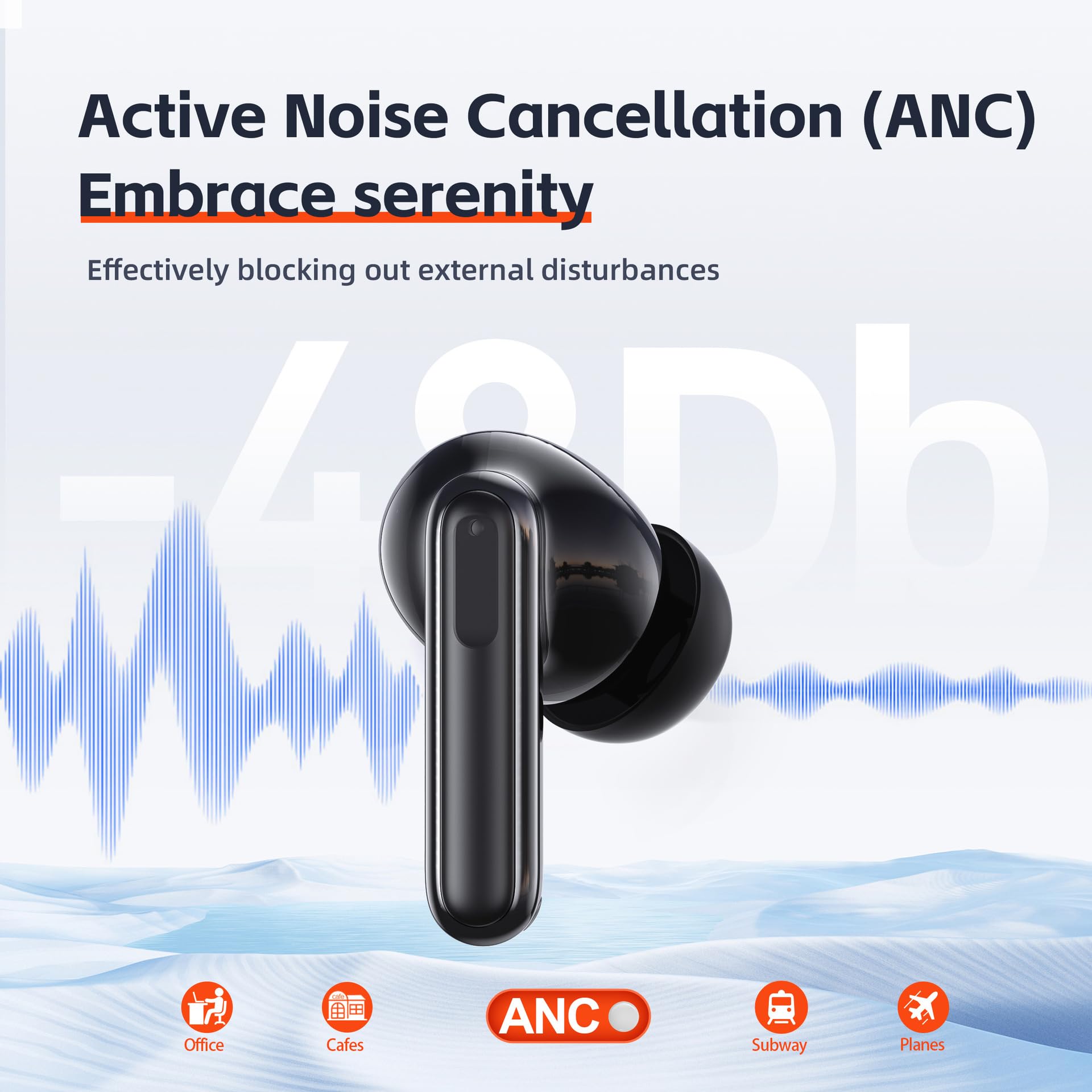 Foto 5 pulgar | Auriculares Inalámbricos Para Juegos Tws Anc Con Bluetooth 5.3 Y Batería 28h - Venta Internacional.