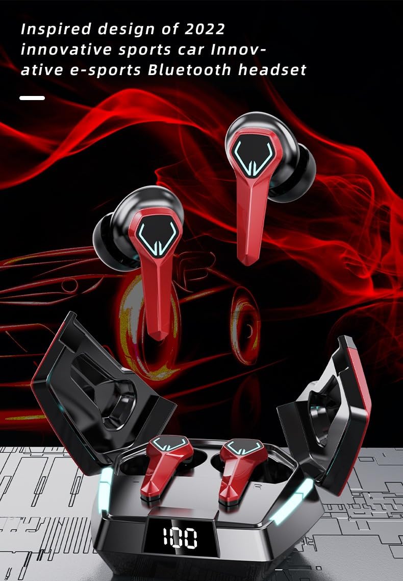 Foto 3 pulgar | Auriculares Inalámbricos Bluetooth Para Juegos Sin Retardo, Color Rojo - Venta Internacional.