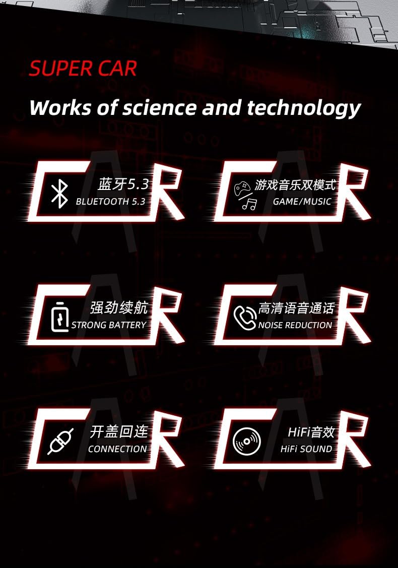 Foto 3 | Auriculares Inalámbricos Bluetooth Para Juegos Sin Retardo, Color Rojo - Venta Internacional.
