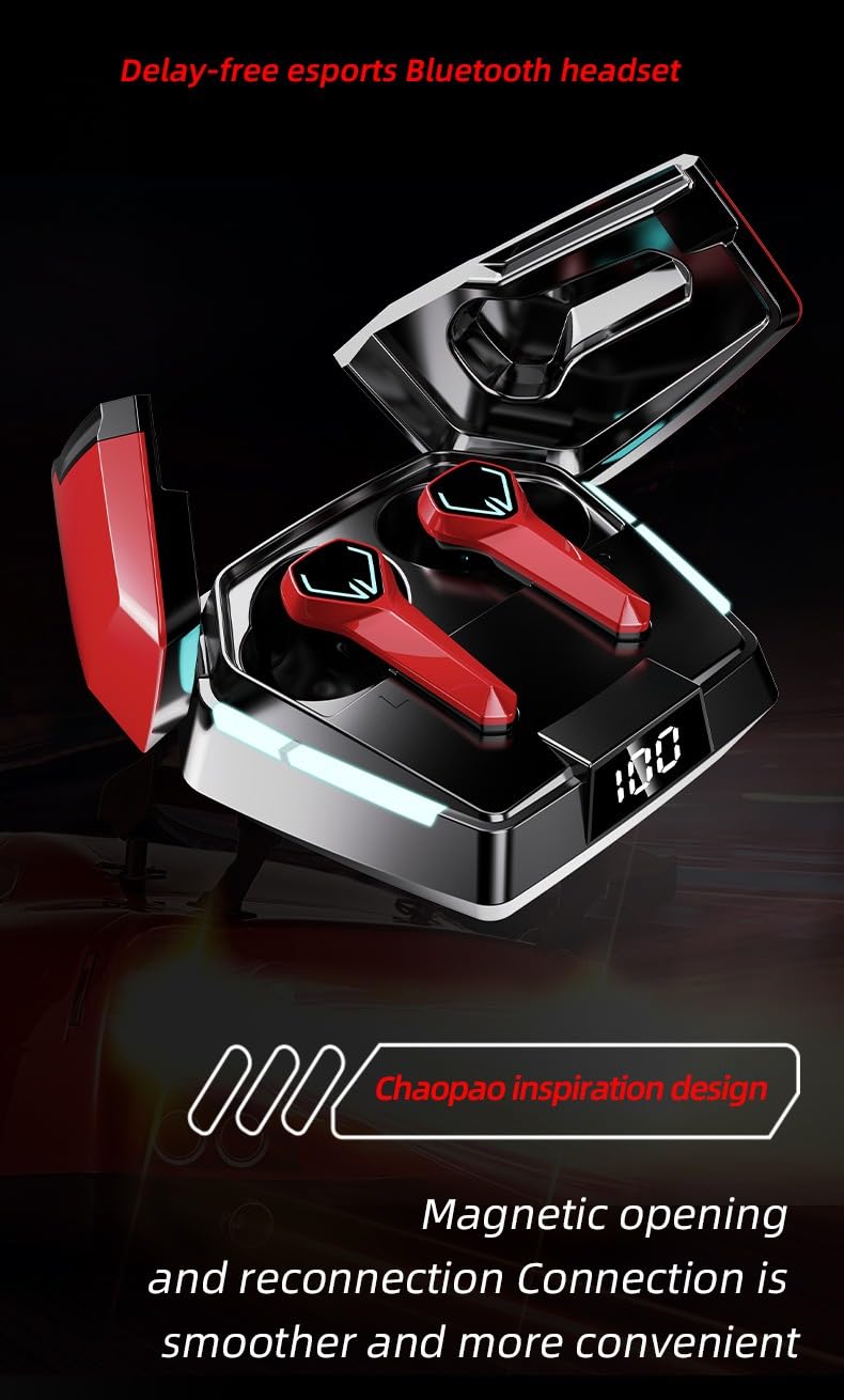 Foto 5 pulgar | Auriculares Inalámbricos Bluetooth Para Juegos Sin Retardo, Color Rojo - Venta Internacional.