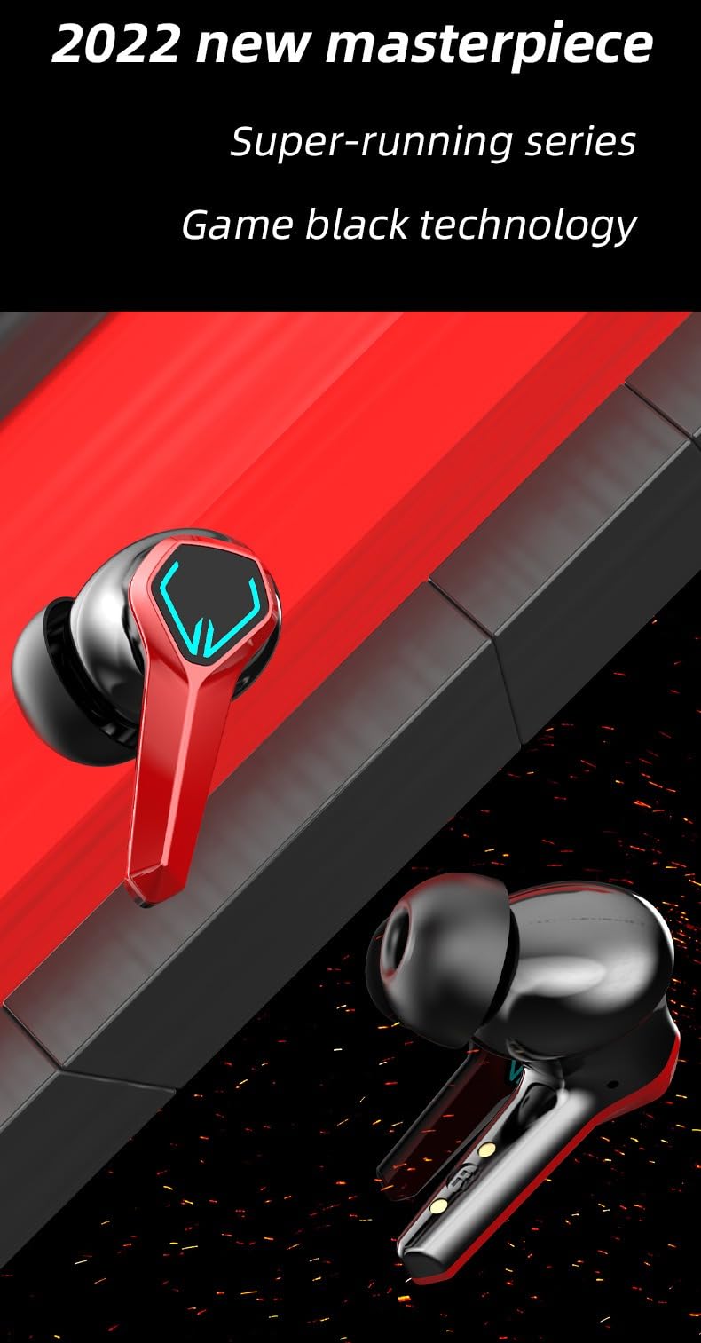 Foto 5 | Auriculares Inalámbricos Bluetooth Para Juegos Sin Retardo, Color Rojo - Venta Internacional.