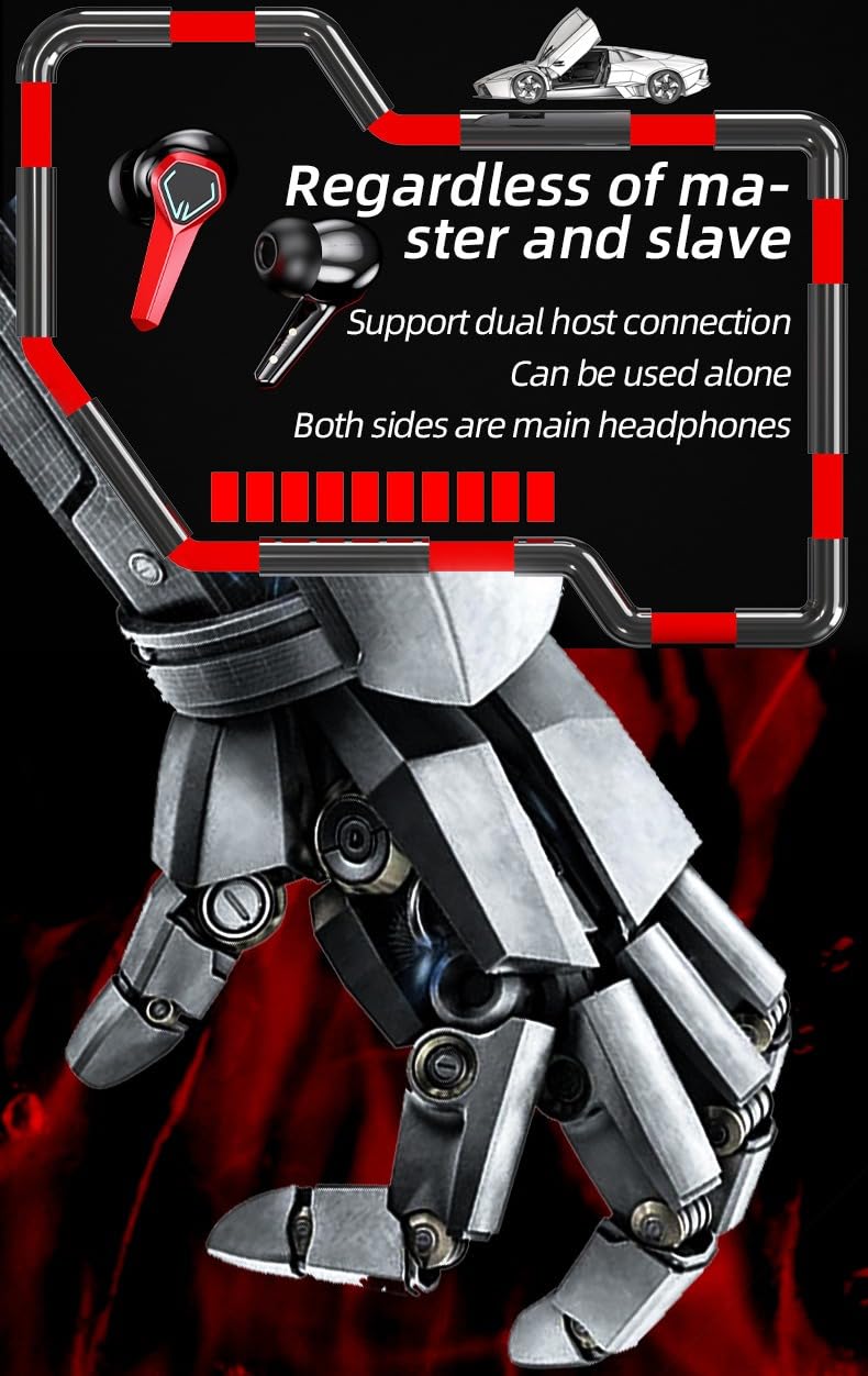 Foto 7 pulgar | Auriculares Inalámbricos Bluetooth Para Juegos Sin Retardo, Color Rojo - Venta Internacional.