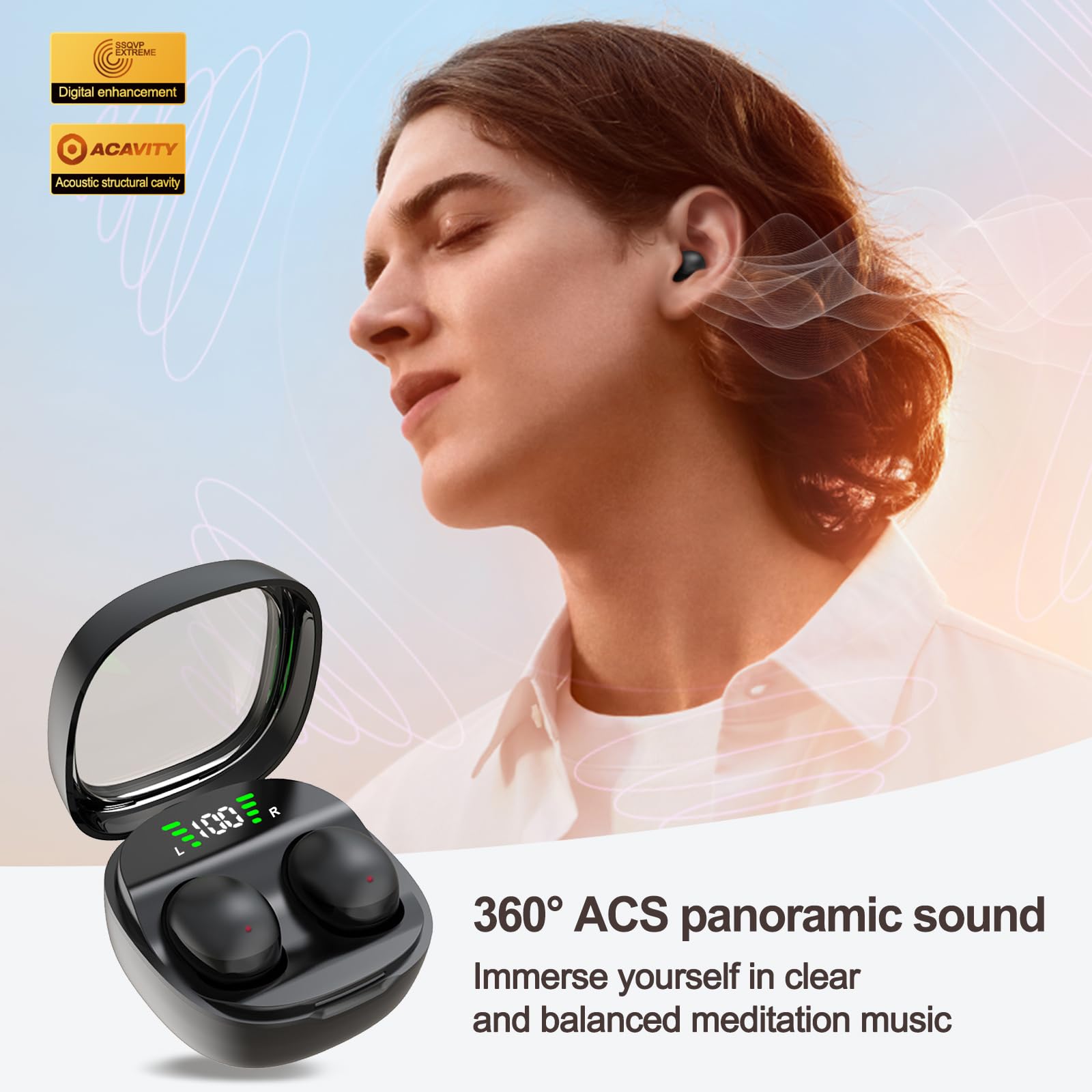 Foto 6 pulgar | Auriculares Para Dormir Genéricos Invisibles Ultrafinos Bluetooth 5.3 Negros - Venta Internacional.