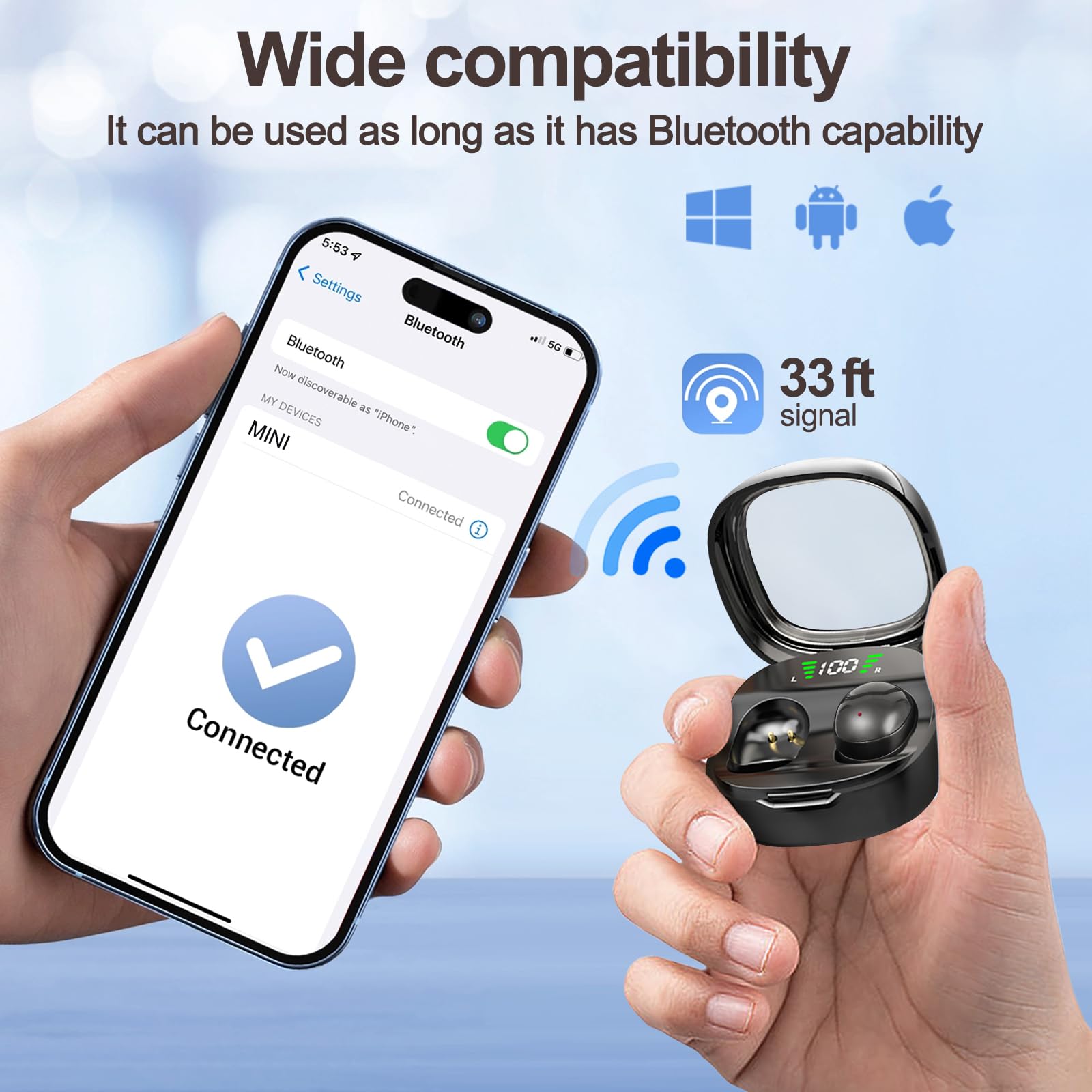 Foto 8 pulgar | Auriculares Para Dormir Genéricos Invisibles Ultrafinos Bluetooth 5.3 Negros - Venta Internacional.