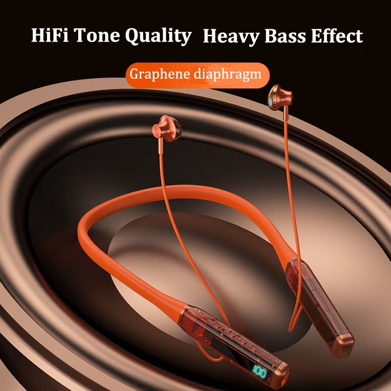 Foto 4 pulgar | Auriculares Bluetooth Con Banda Para El Cuello, Pantalla Led Genérica, Naranja - Venta Internacional.