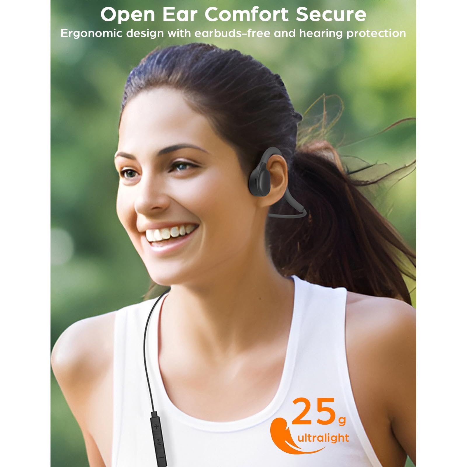 Foto 4 pulgar | Auriculares Deportivos De Oído Abierto, Banda Para El Cuello Con Cable Y Micrófono Tipo C - Venta Internacional.