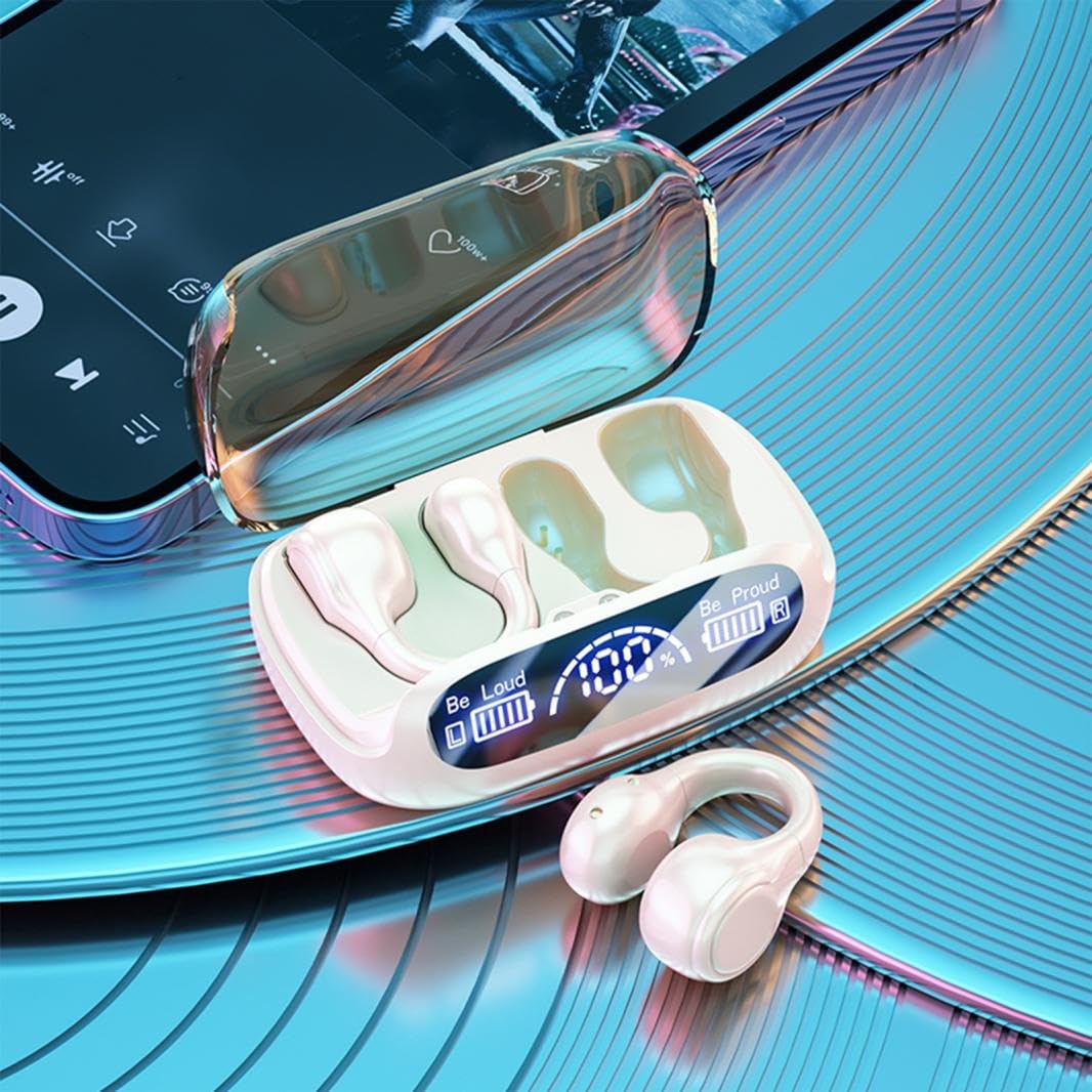 Foto 3 pulgar | Auriculares Deportivos Bluetooth 5.3 Open Ear Con Micrófono, Color Beige - Venta Internacional.