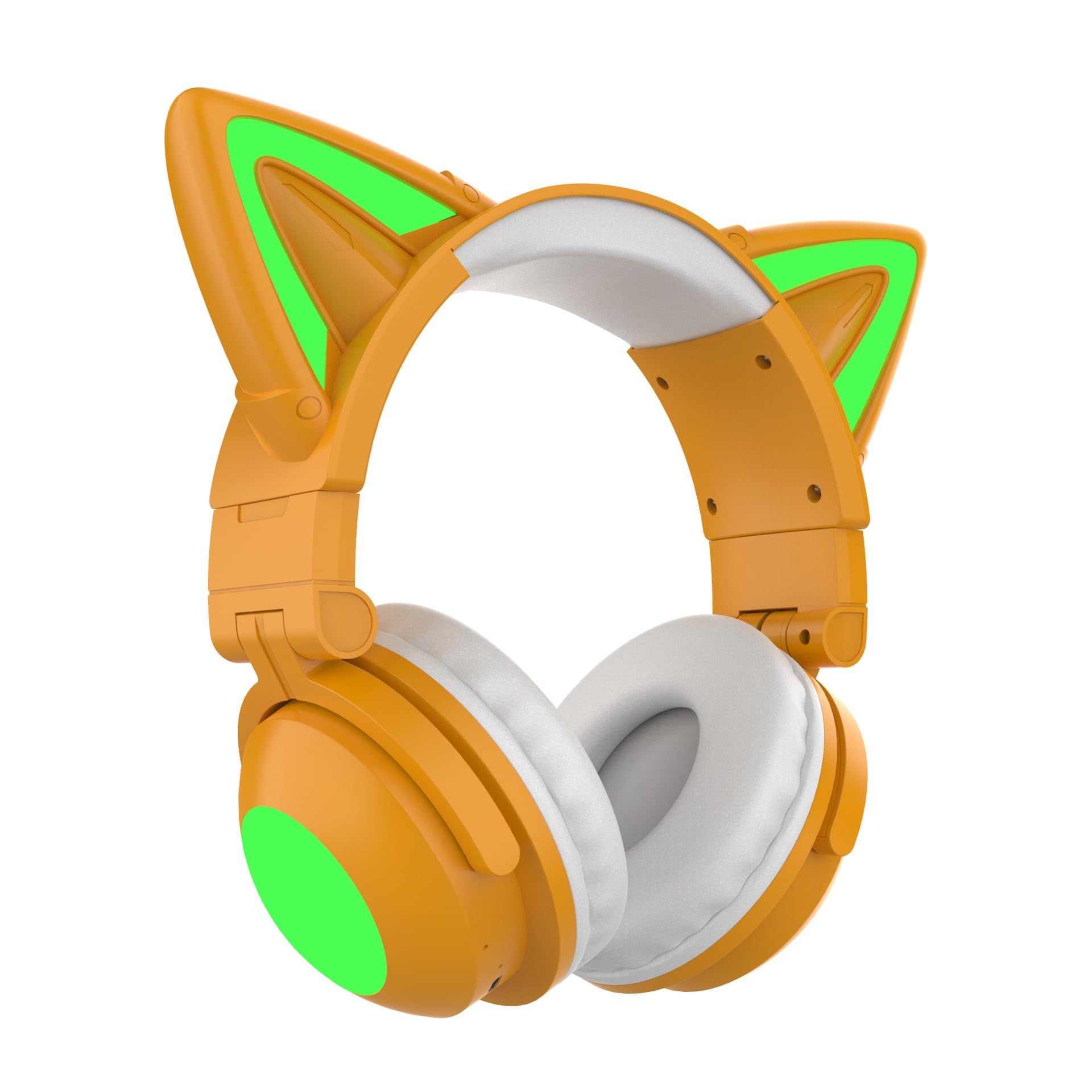 Auriculares Bluetooth Con Bonitas Orejas De Gato Con Dibujos Animados Rgb, Color Amarillo Claro - Venta Internacional.