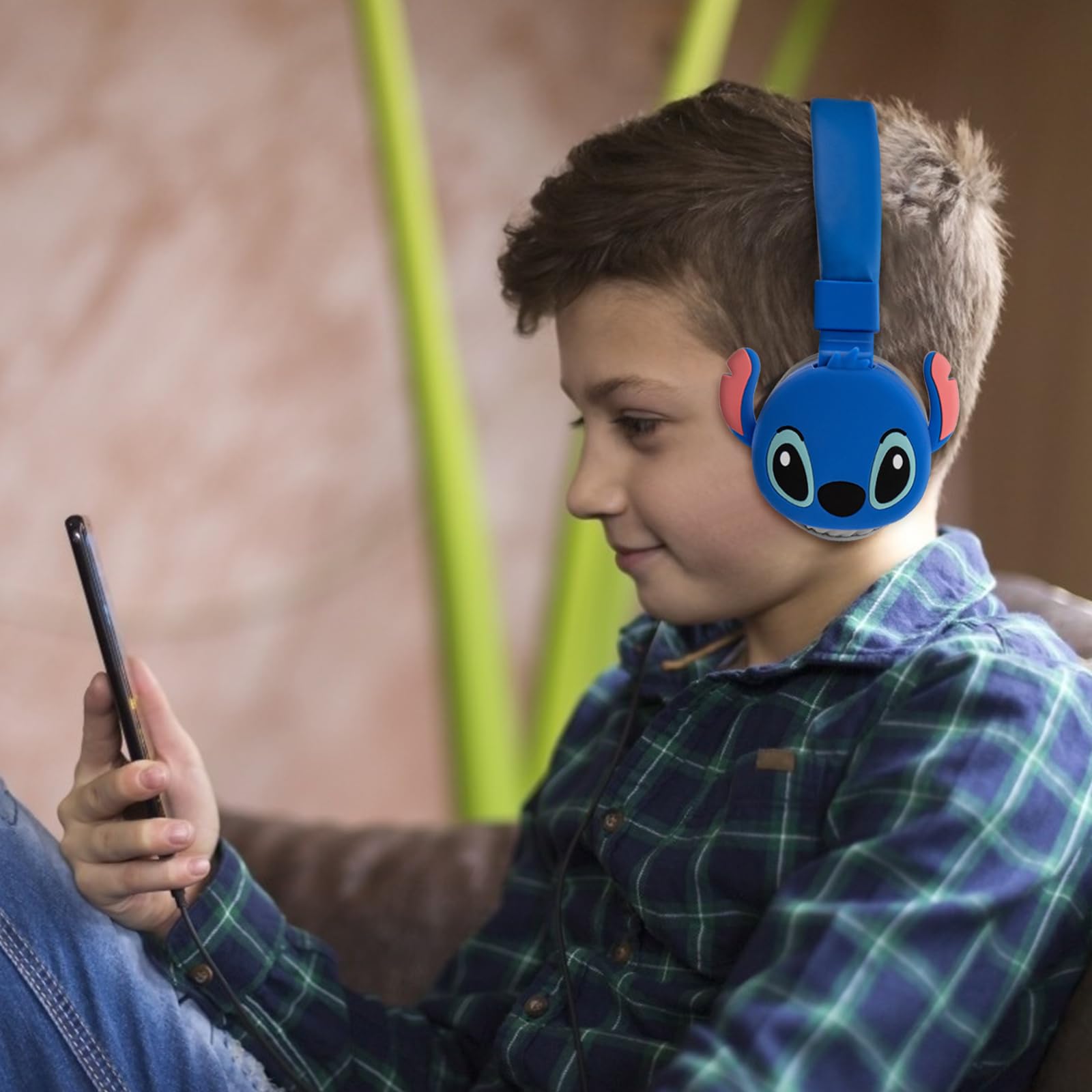 Foto 3 pulgar | Auriculares Bluetooth Genéricos Para Niños Plegables Azules Con Micrófono - Venta Internacional.