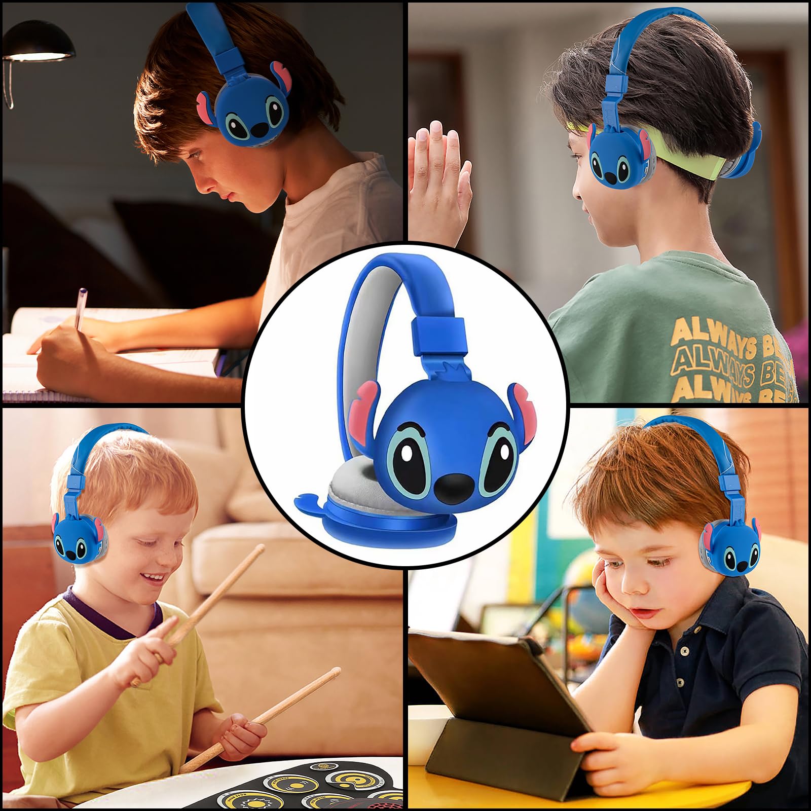 Foto 4 pulgar | Auriculares Bluetooth Genéricos Para Niños Plegables Azules Con Micrófono - Venta Internacional.