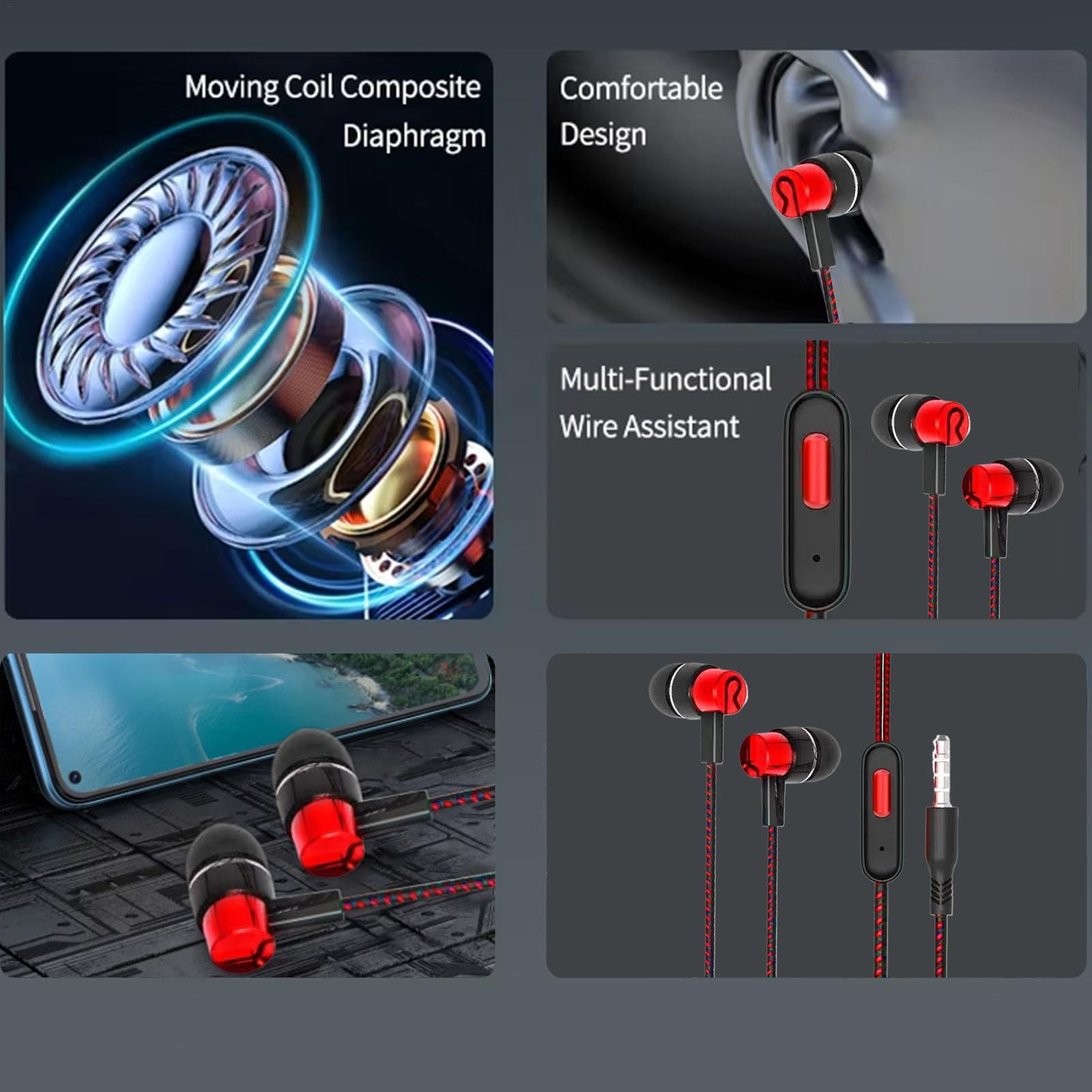 Foto 7 pulgar | Wired Earbuds Auriculares Intraurales Genéricos Con Cable A Prueba De Sudor - Venta Internacional.