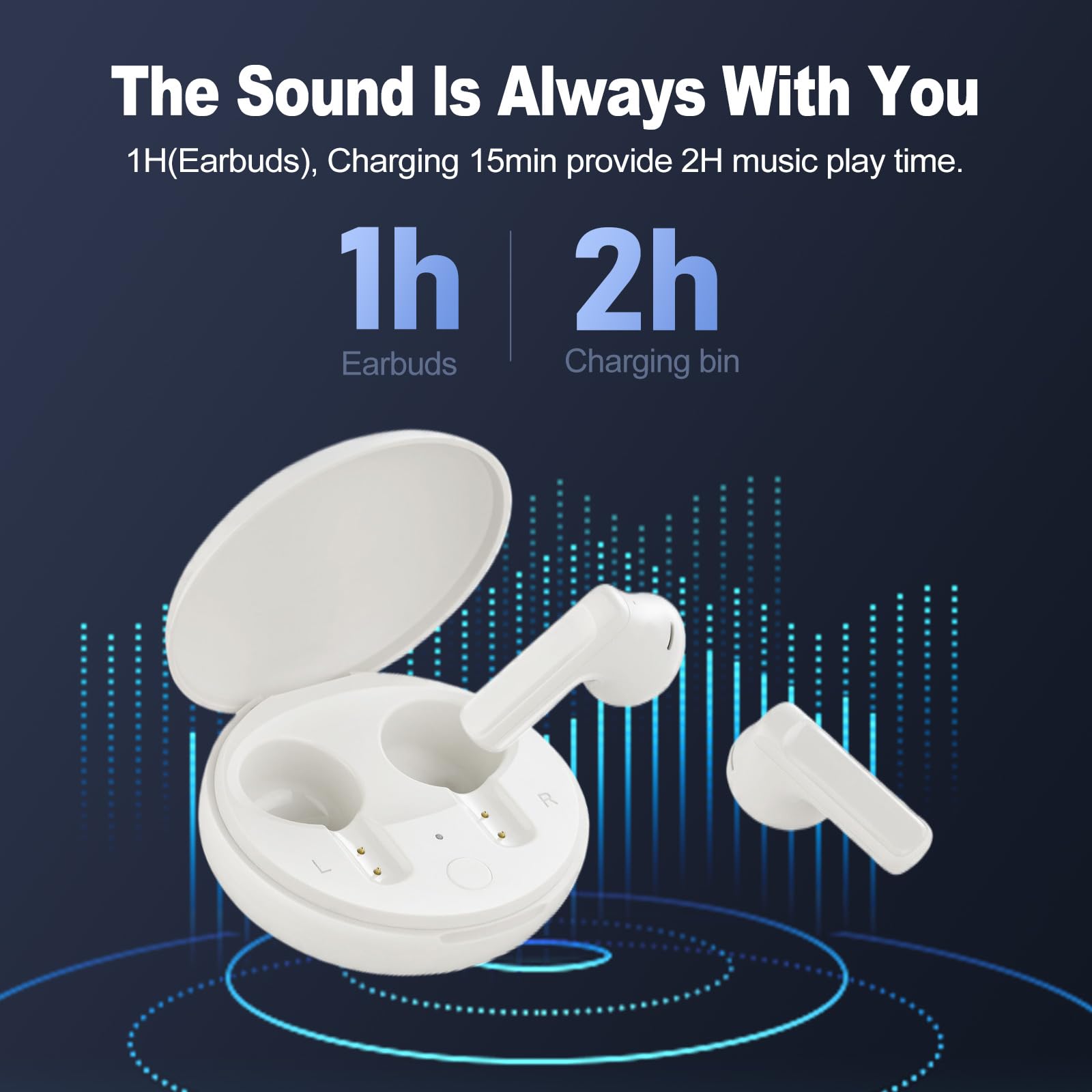 Foto 4 pulgar | Auriculares Inalámbricos Joyfront 2024 Bluetooth 5.3 Sport White - Venta Internacional.