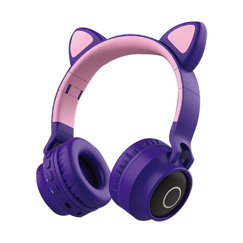 Auriculares Bluetooth 5.0 Inalámbricos Plegables Con Forma De Oreja De Gato, Color Morado - Venta Internacional.