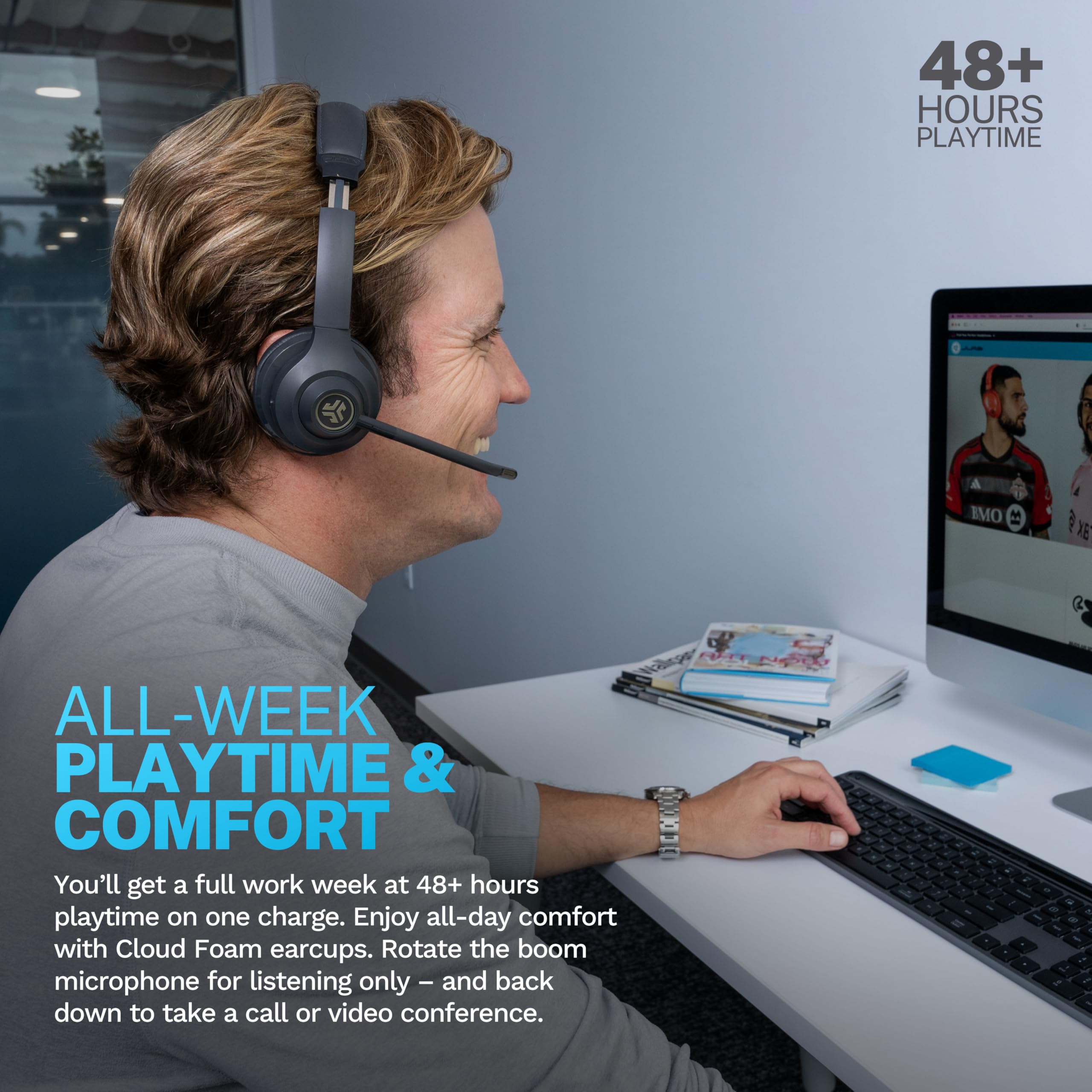 Foto 4 | Auriculares Inalámbricos Jlab Go Work Gen 2 Con Micrófono Durante Más De 55 Horas - Venta Internacional.