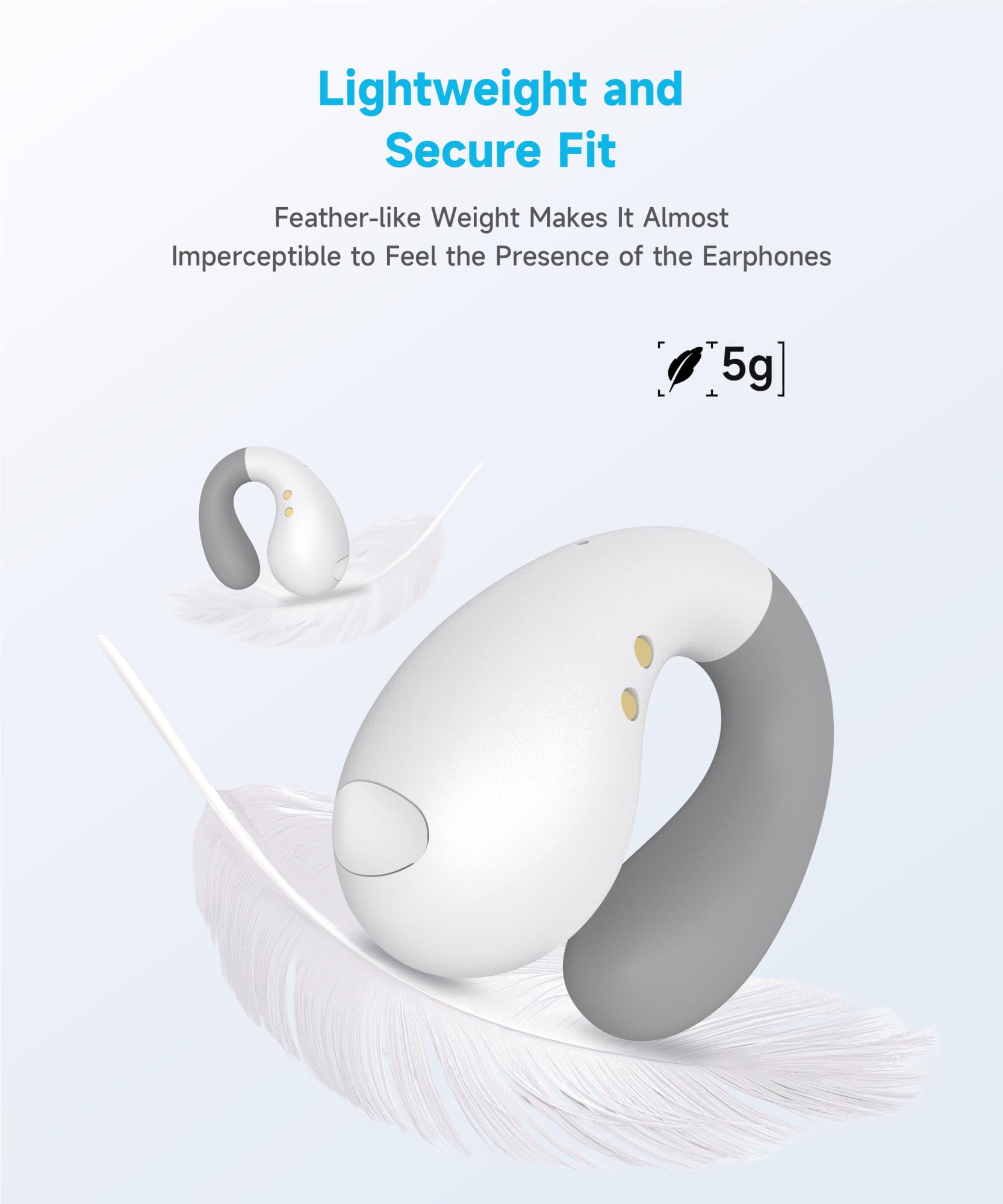 Foto 4 pulgar | Auriculares Inalámbricos Bluetooth De Oído Abierto Boytond Ultra Velvet White - Venta Internacional.