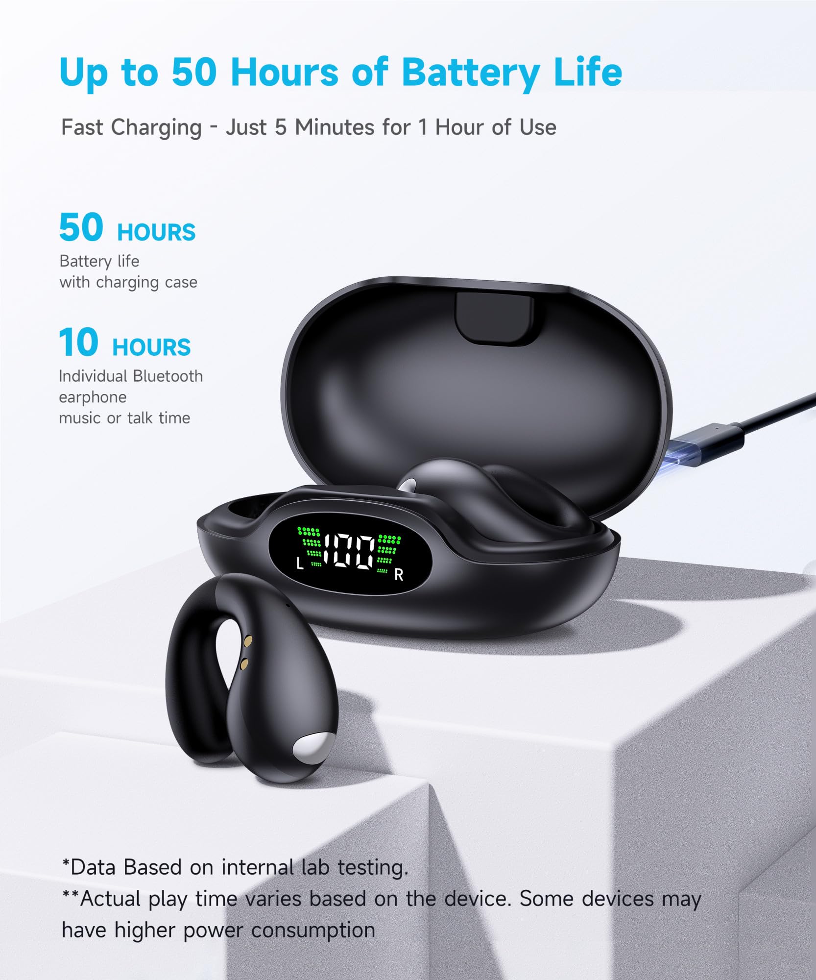 Foto 7 pulgar | Auriculares Inalámbricos Bluetooth De Oído Abierto Boytond Ultra Black - Venta Internacional.