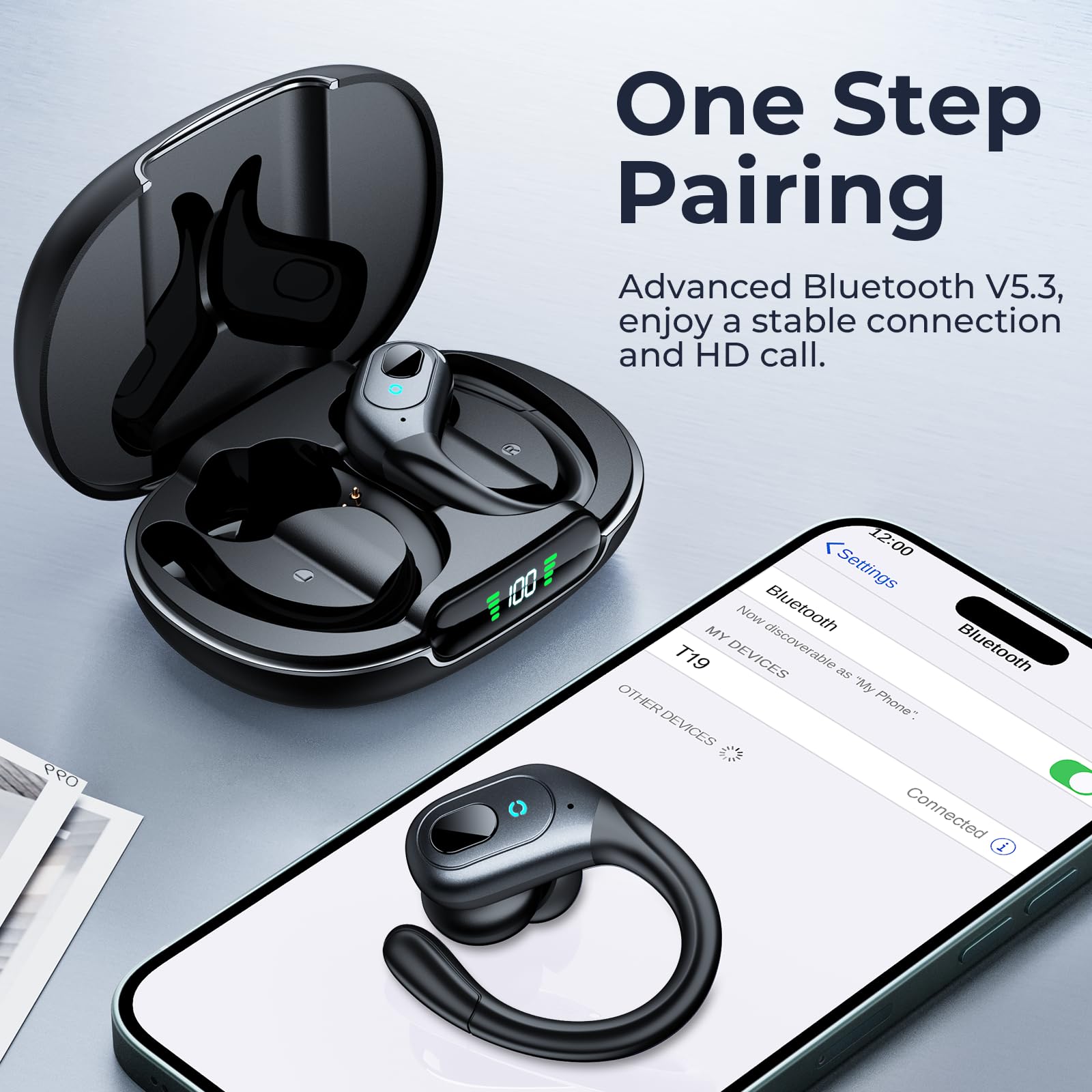 Foto 6 pulgar | Auriculares Inalámbricos Occiam Bluetooth 5.3 Sport Negros - Venta Internacional.