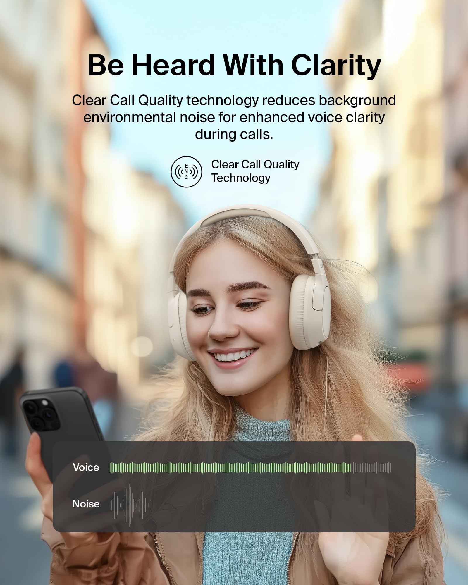 Foto 5 pulgar | Auriculares Supraaurales Bluetooth Belkin Soundform Isolate Sand - Venta Internacional