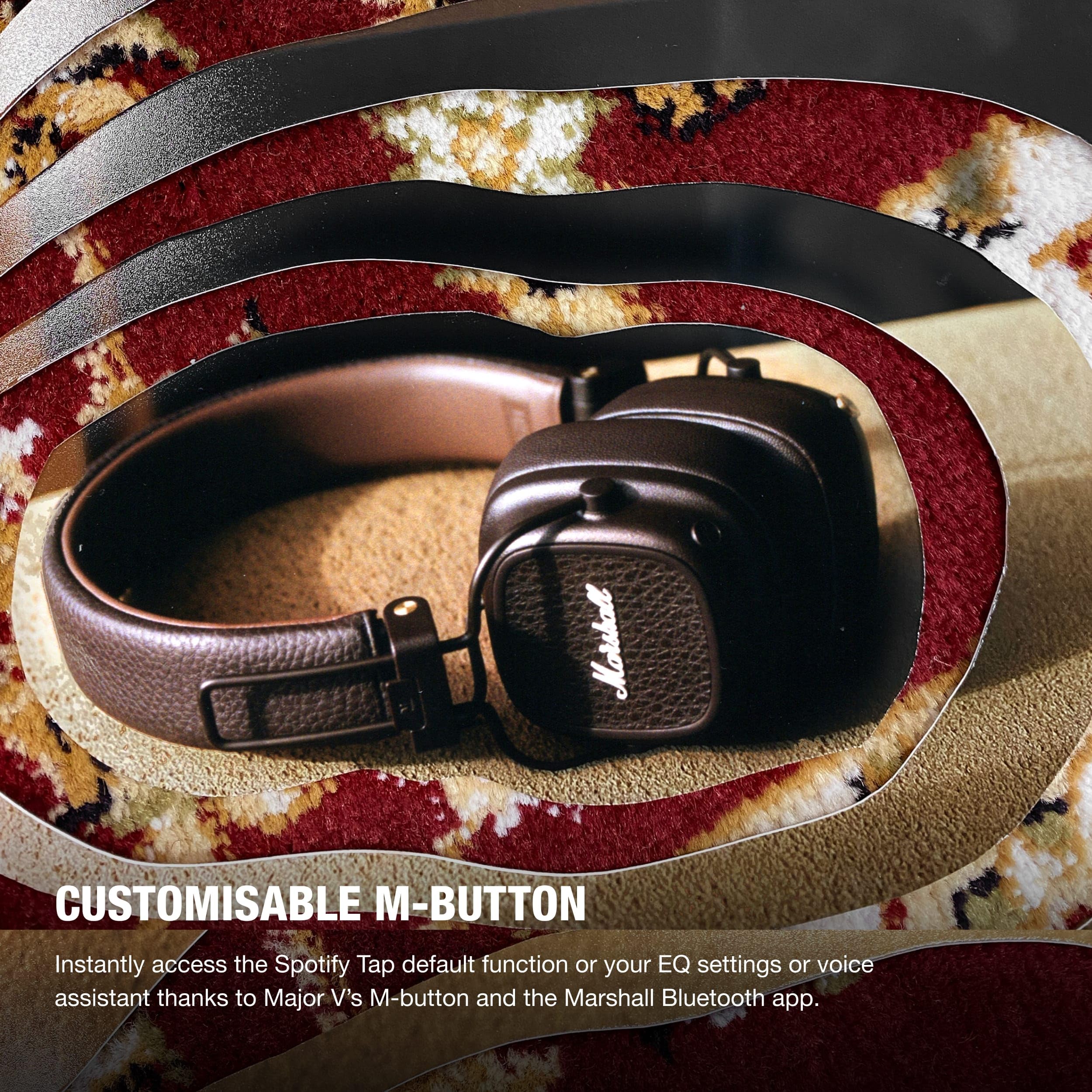 Foto 4 pulgar | Auriculares Bluetooth Marshall Major V para Uso Supraaural Marrón - Venta Internacional