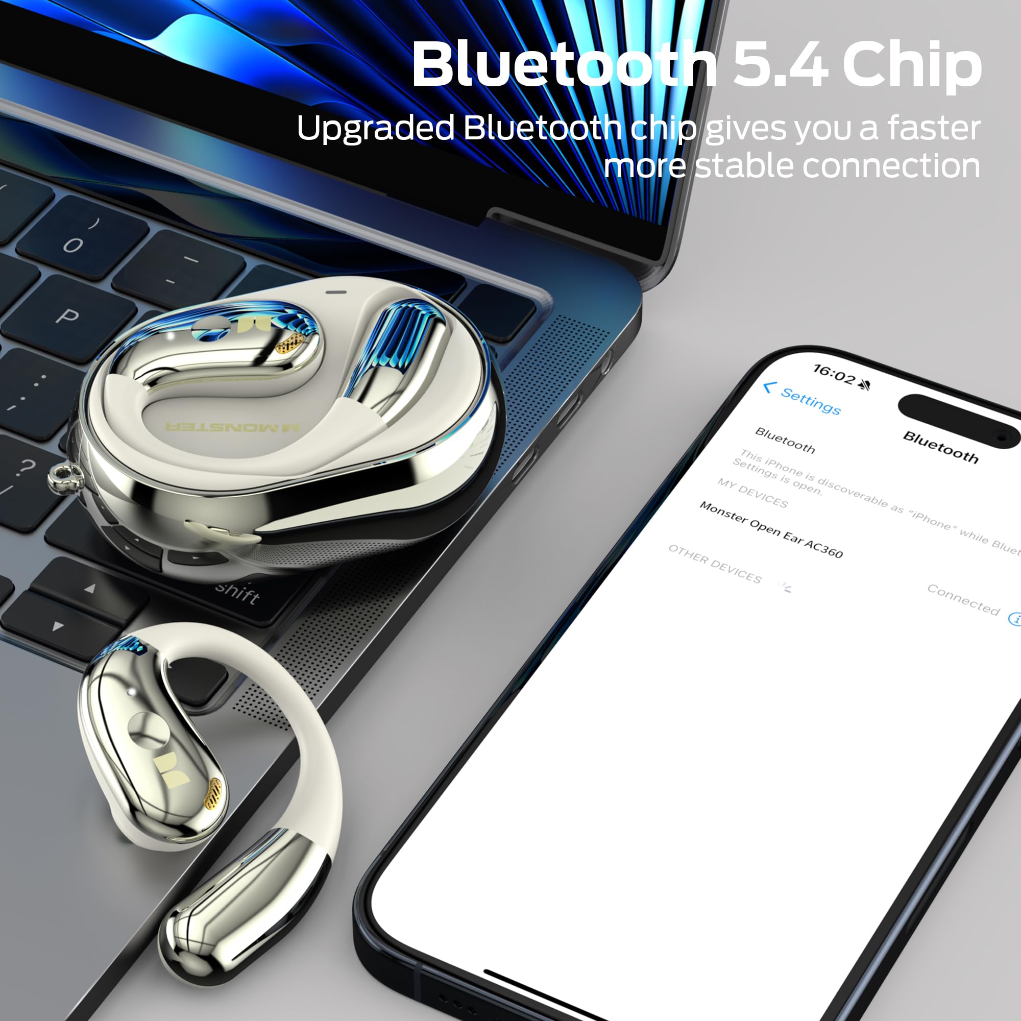 Foto 8 pulgar | Auriculares Inalámbricos Bluetooth Rotary Monster Open Ear Ac360 - Venta Internacional