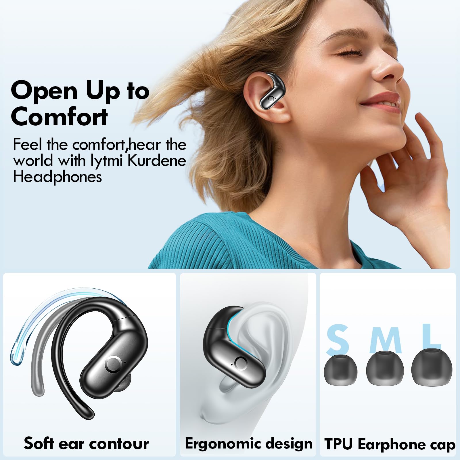 Foto 6 pulgar | Auriculares Inalámbricos Kurdene Sport Bluetooth Negros - Venta Internacional.