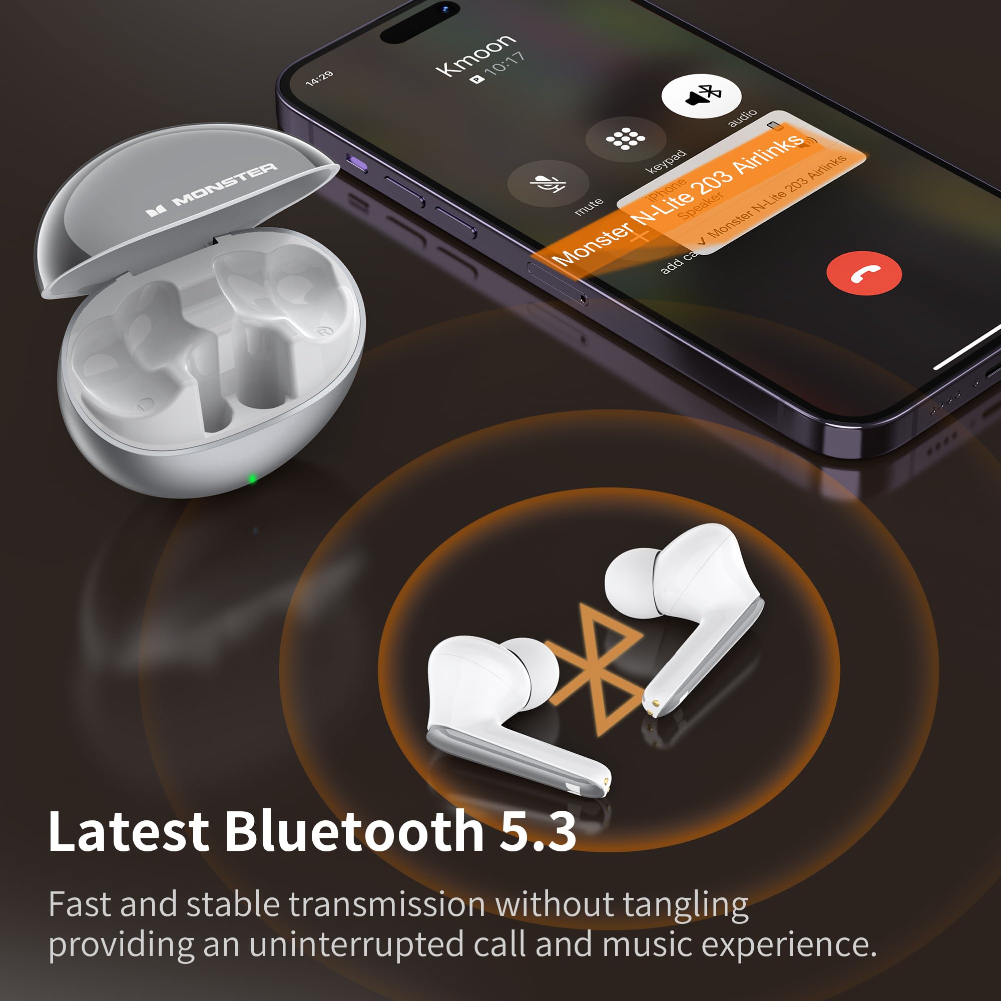 Foto 4 | Auriculares Inalámbricos Monster N-lite 203 Airlinks Bluetooth 5.3 - Venta Internacional
