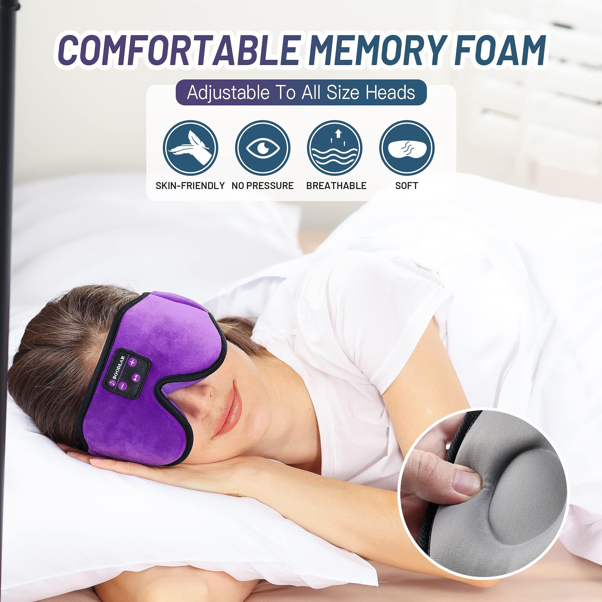 Foto 4 pulgar | Auriculares Bluetooth Sleep Mask Boodlab Para Personas Que Duermen De Lado - Venta Internacional.
