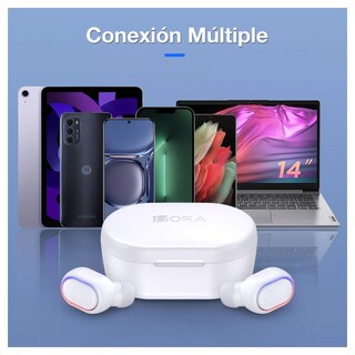 Foto 3 | Audífonos In-ear Inalámbricos Bluetooth 5.3 Con Micrófonos 1hora A8s Tws Blanco
