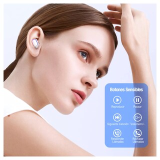 Foto 4 | Audífonos In-ear Inalámbricos 1hora Aut114 Negro Bluetooth