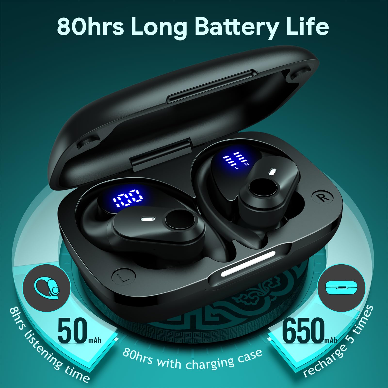 Foto 3 pulgar | Auriculares Inalámbricos Golrex Auriculares Bluetooth 80h Playtime - Venta Internacional.