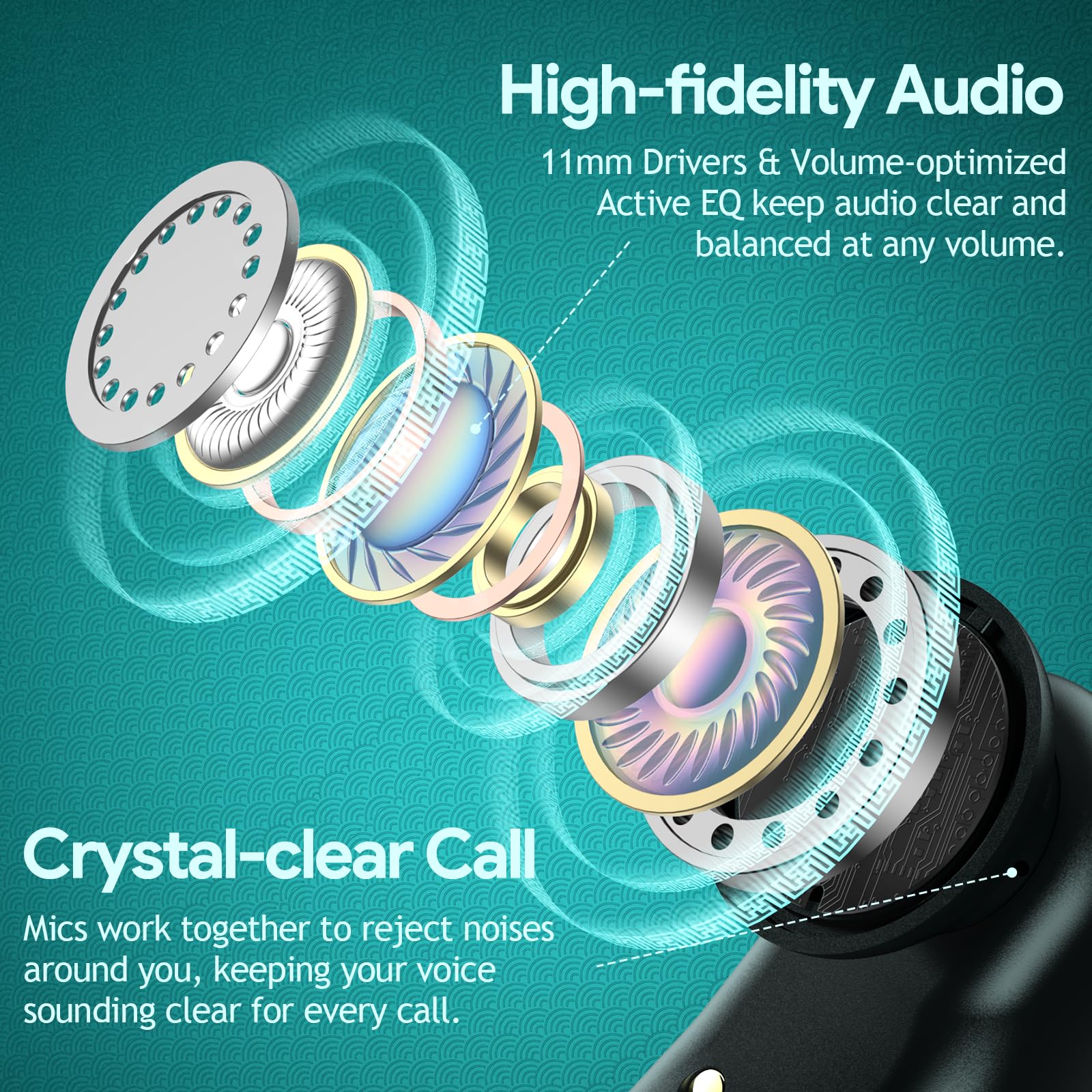 Foto 6 pulgar | Auriculares Inalámbricos Golrex Auriculares Bluetooth 80h Playtime - Venta Internacional.