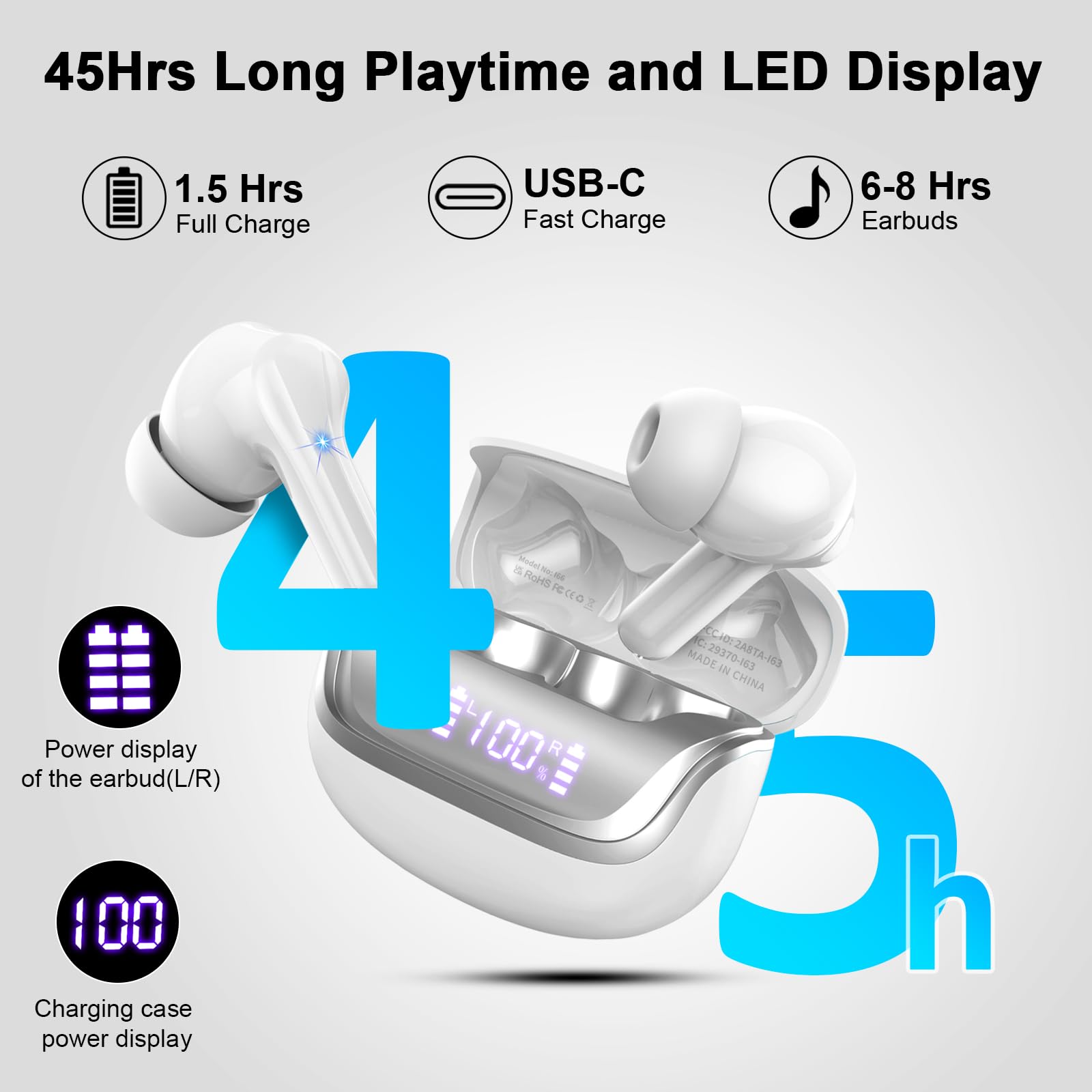 Foto 4 pulgar | Auriculares Inalámbricos Donerton Bluetooth 5.4 Con Cancelación De Ruido - Venta Internacional.