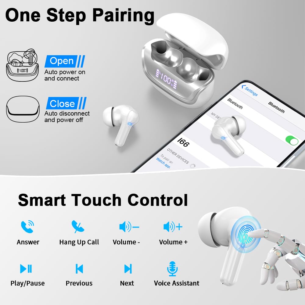Foto 6 pulgar | Auriculares Inalámbricos Donerton Bluetooth 5.4 Con Cancelación De Ruido - Venta Internacional.