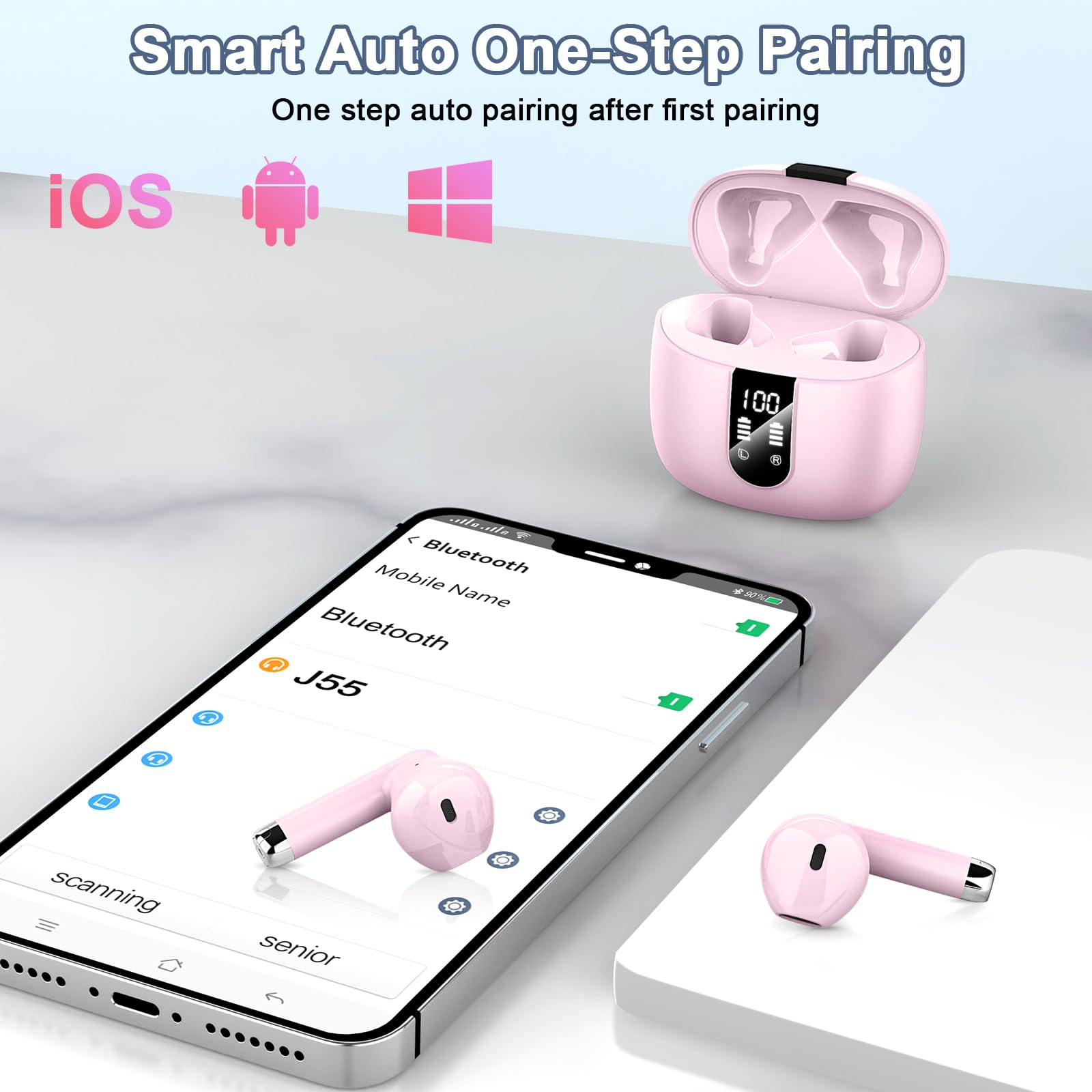 Foto 7 pulgar | Auriculares Inalámbricos Qxq V5.4 Stereo Bass Con Micrófono Enc 40h Rosa - Venta Internacional.