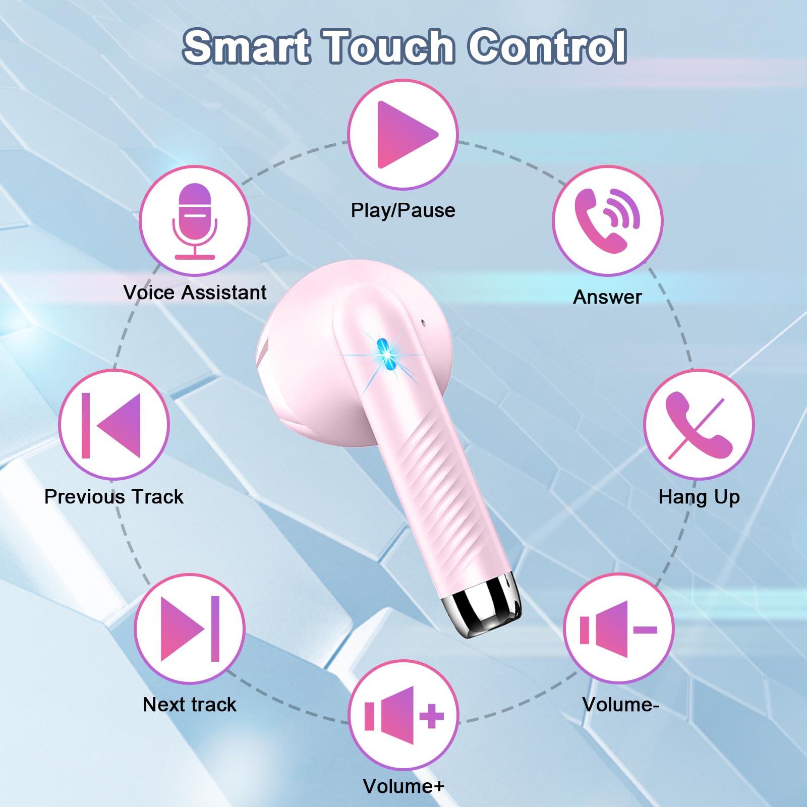 Foto 8 pulgar | Auriculares Inalámbricos Qxq V5.4 Stereo Bass Con Micrófono Enc 40h Rosa - Venta Internacional.