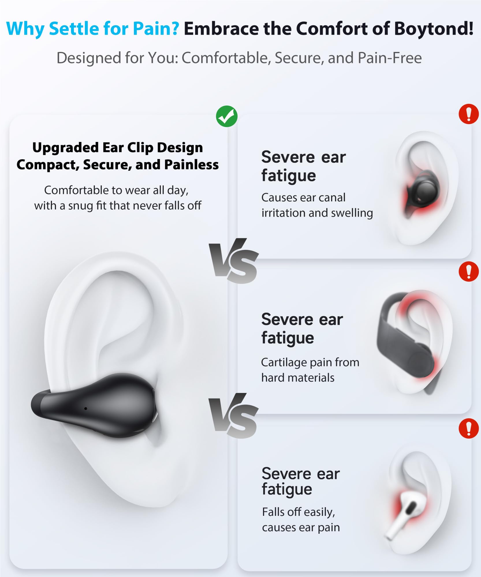 Foto 6 pulgar | Auriculares Inalámbricos Boytond Ultra Open Ear Con Bluetooth 5.3 - Venta Internacional.