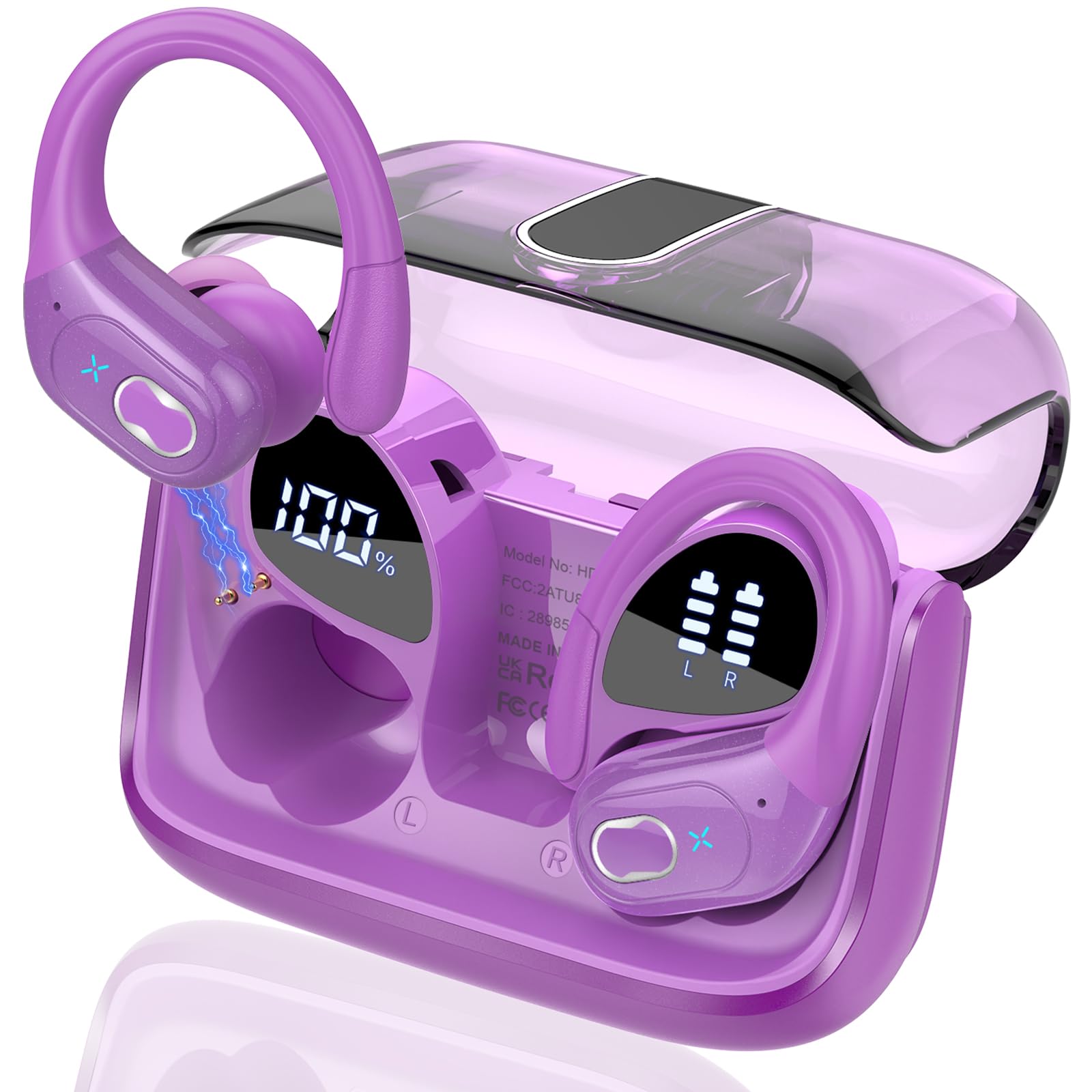Foto 2 pulgar | Auriculares Inalámbricos Aptkdoe 75hrs Bluetooth 5.4, Color Morado - Venta Internacional.