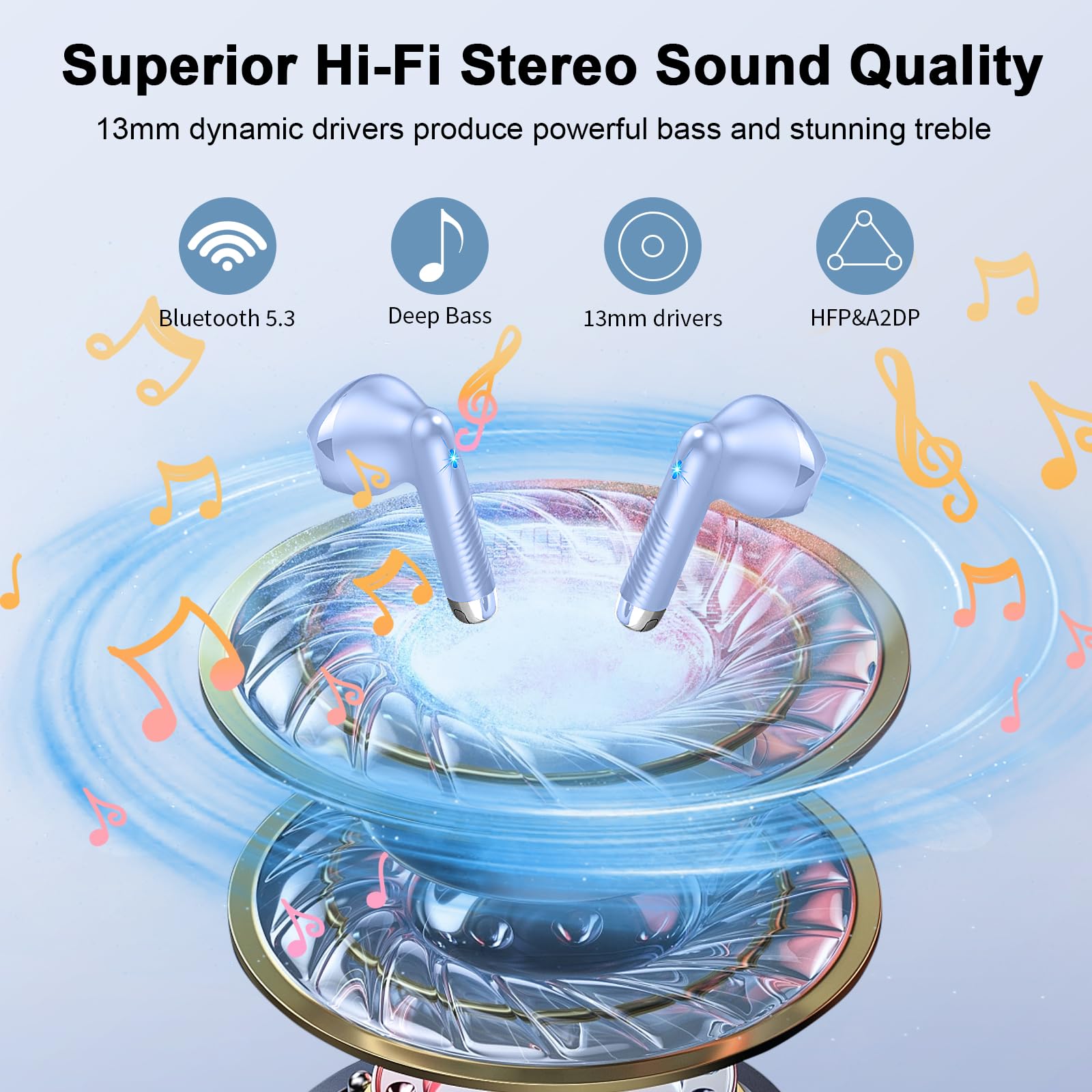 Foto 4 pulgar | Auriculares Inalámbricos Qxq V5.4 Stereo Bass Con Enc Purple Android Ios - Venta Internacional.