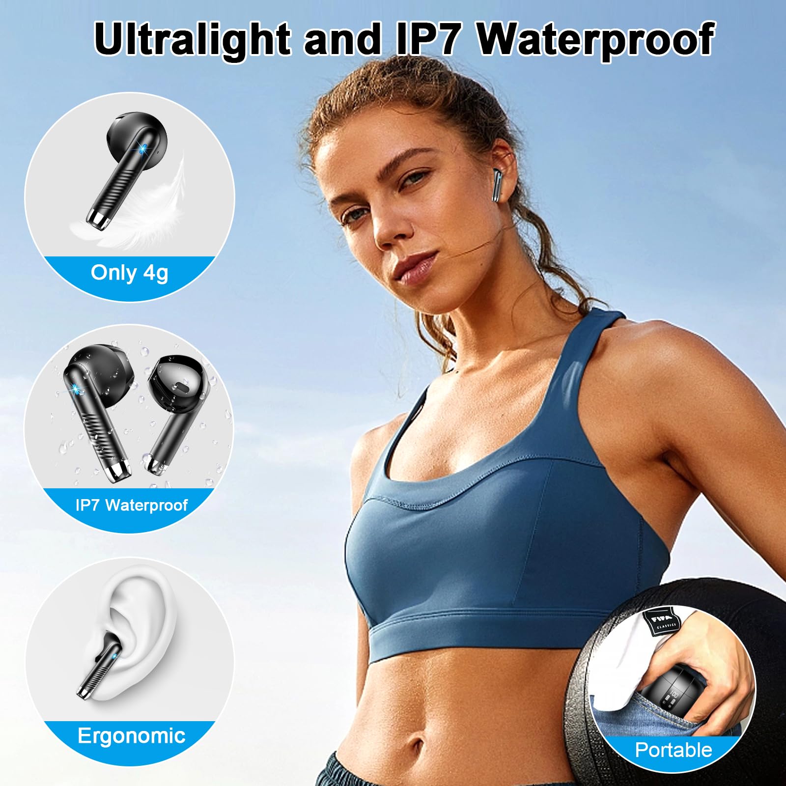 Foto 7 pulgar | Auriculares Inalámbricos Qxq Bluetooth V5.4 Stereo Bass Con Micrófono Enc Ip7 - Venta Internacional.