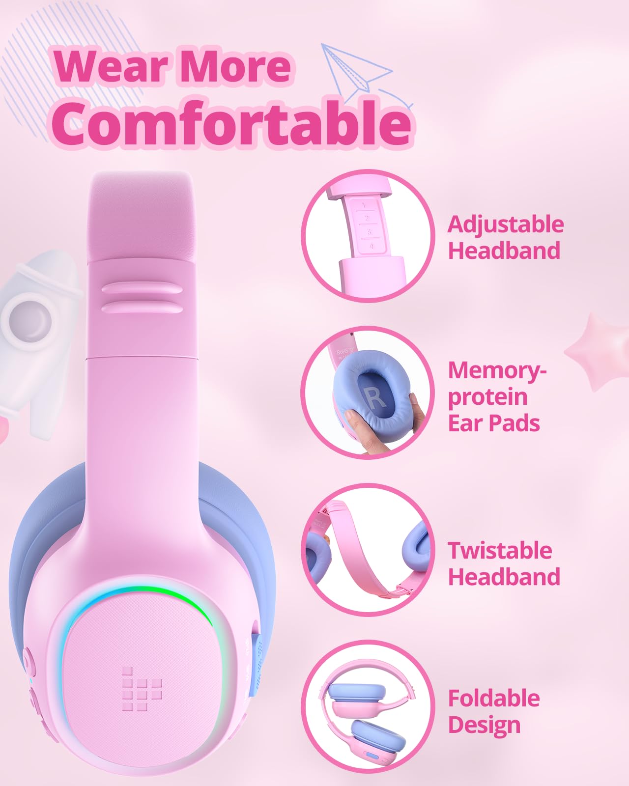 Foto 7 pulgar | Auriculares Bluetooth Tronsmart Kh03 Para Niños Con Cancelación De Ruido - Venta Internacional.