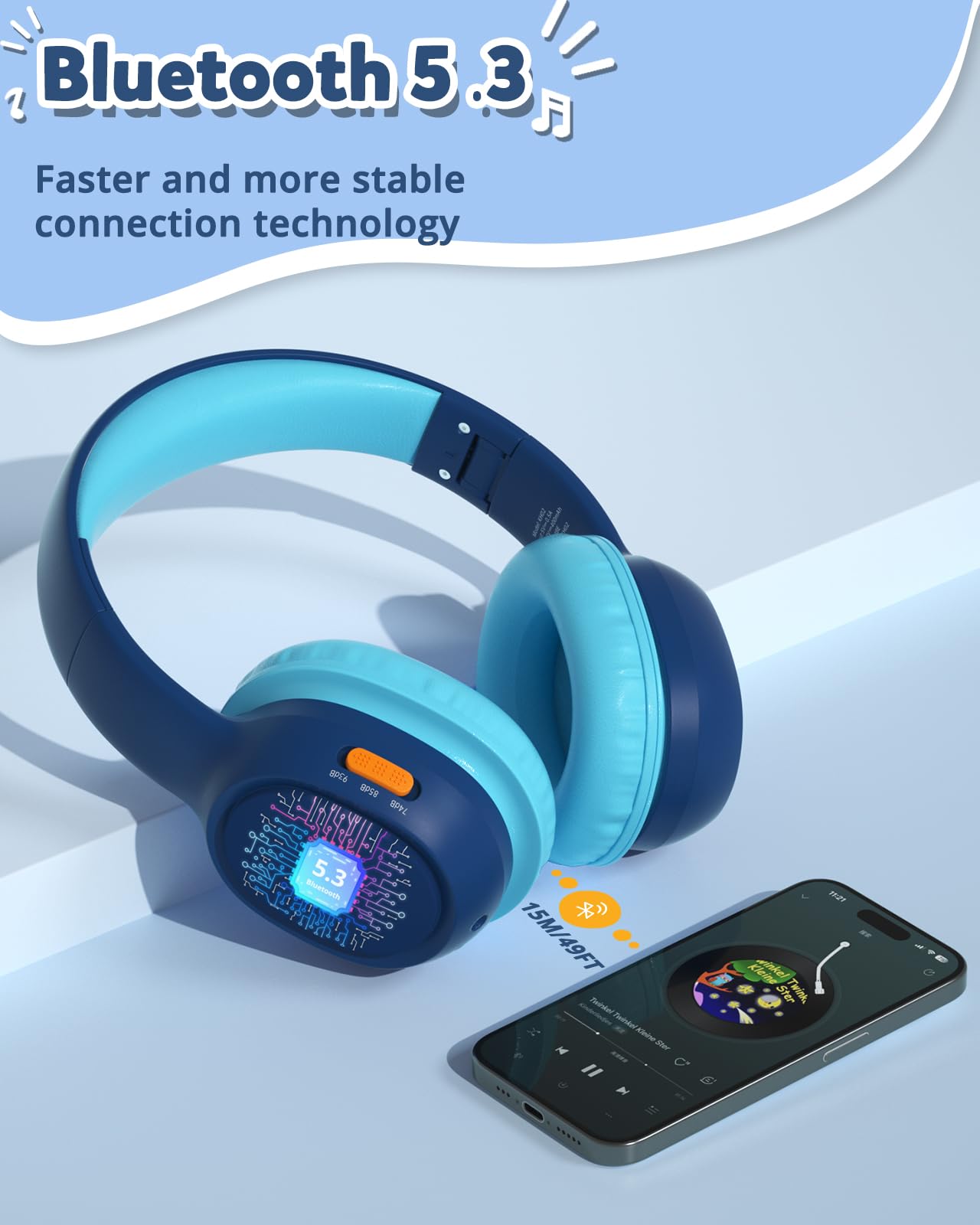 Foto 5 pulgar | Auriculares Bluetooth Tronsmart Kh02 Para Niños Con Límite De Volumen, Color Azul - Venta Internacional.